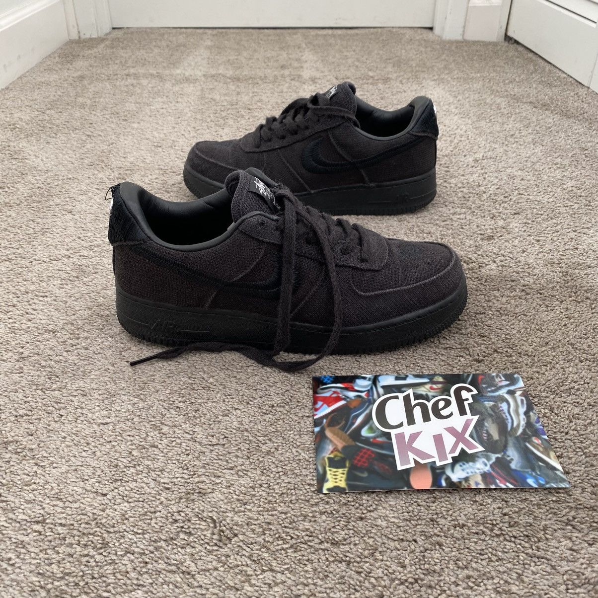 Nike × Stussy Stussy Nike Air Force 1 Low Black Hemp Sz 8.5 Size US 8.5 / EU 41-42 - 3 Thumbnail