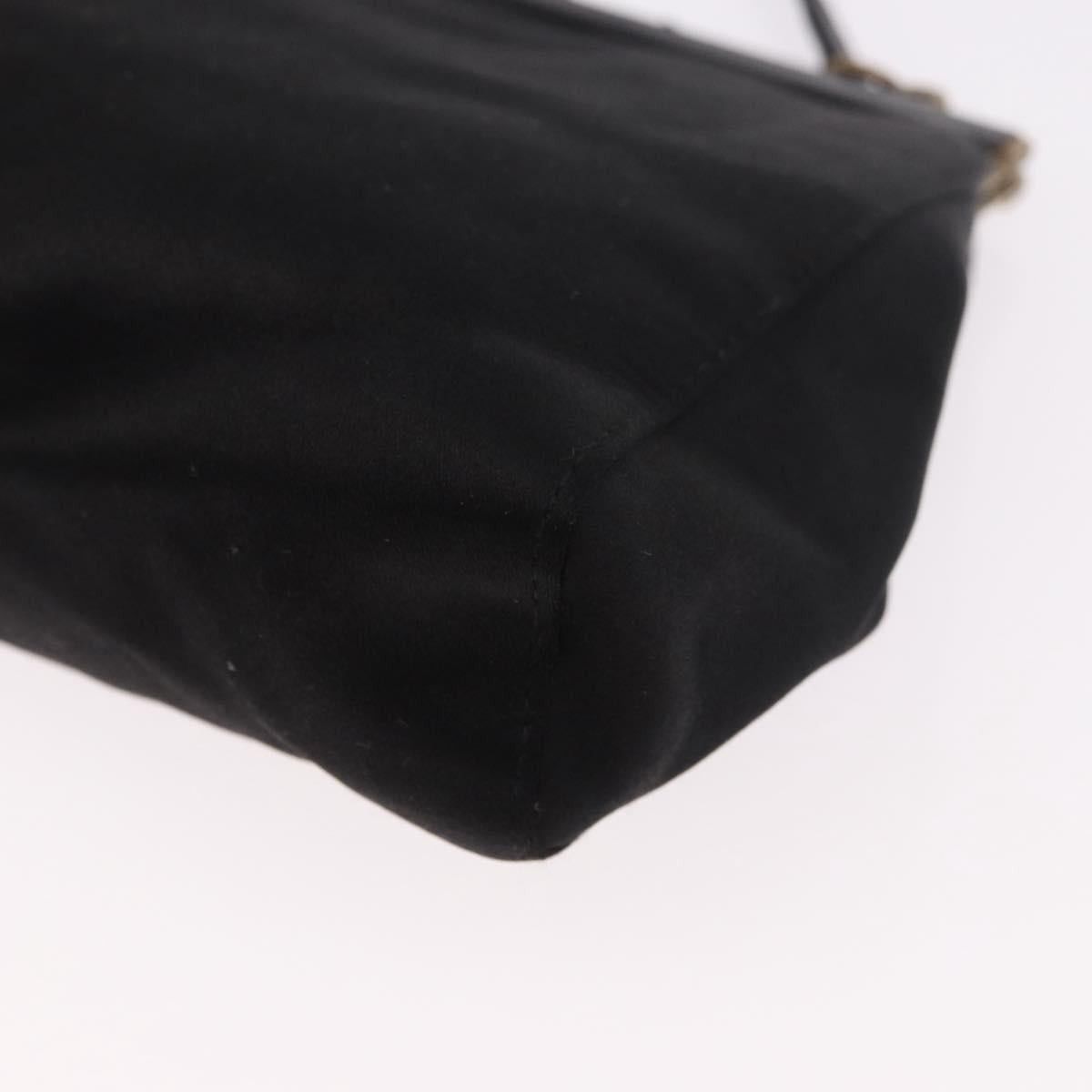 Miu Miu Miu Miu Hand Bag Satin Black Gold Auth 187043A - Jerrillo Size ONE SIZE - 17 Thumbnail