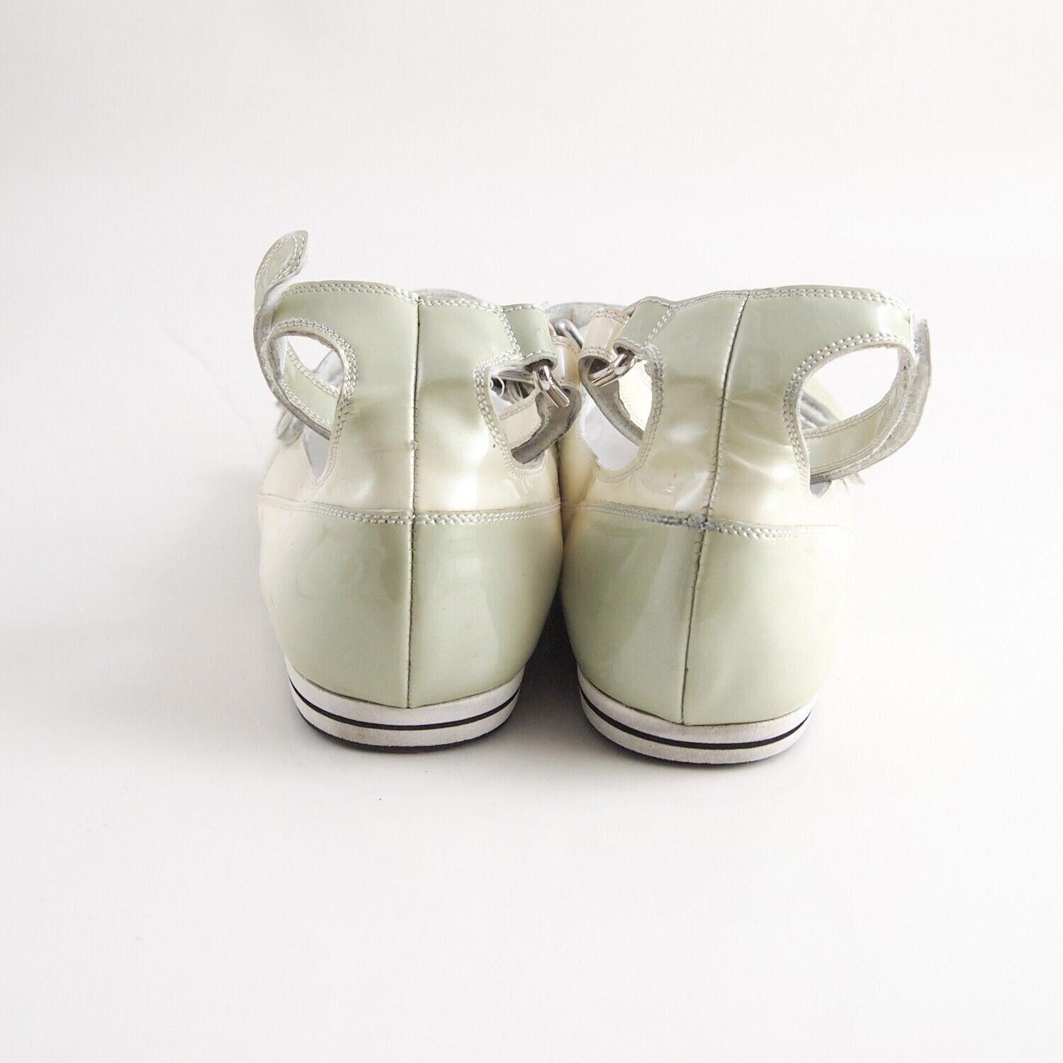 Prada Prada Strappy Sandals Ivory Green Pat Leather US 7.5 EU 37.5 Size US 7.5 / IT 37.5 - 7 Thumbnail