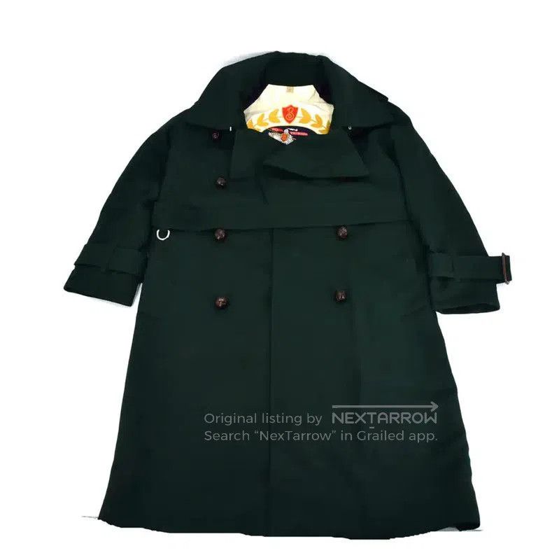 Burberry Burberry Green Cotton Women's Trench Coat. Size L / US 10 / IT 46 - 1 Thumbnail