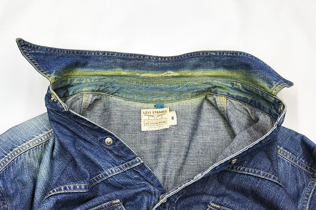 Levi's Distressed LEVIS longhorn denim western pearl snap button Size US M / EU 48-50 / 2 - 3 Thumbnail