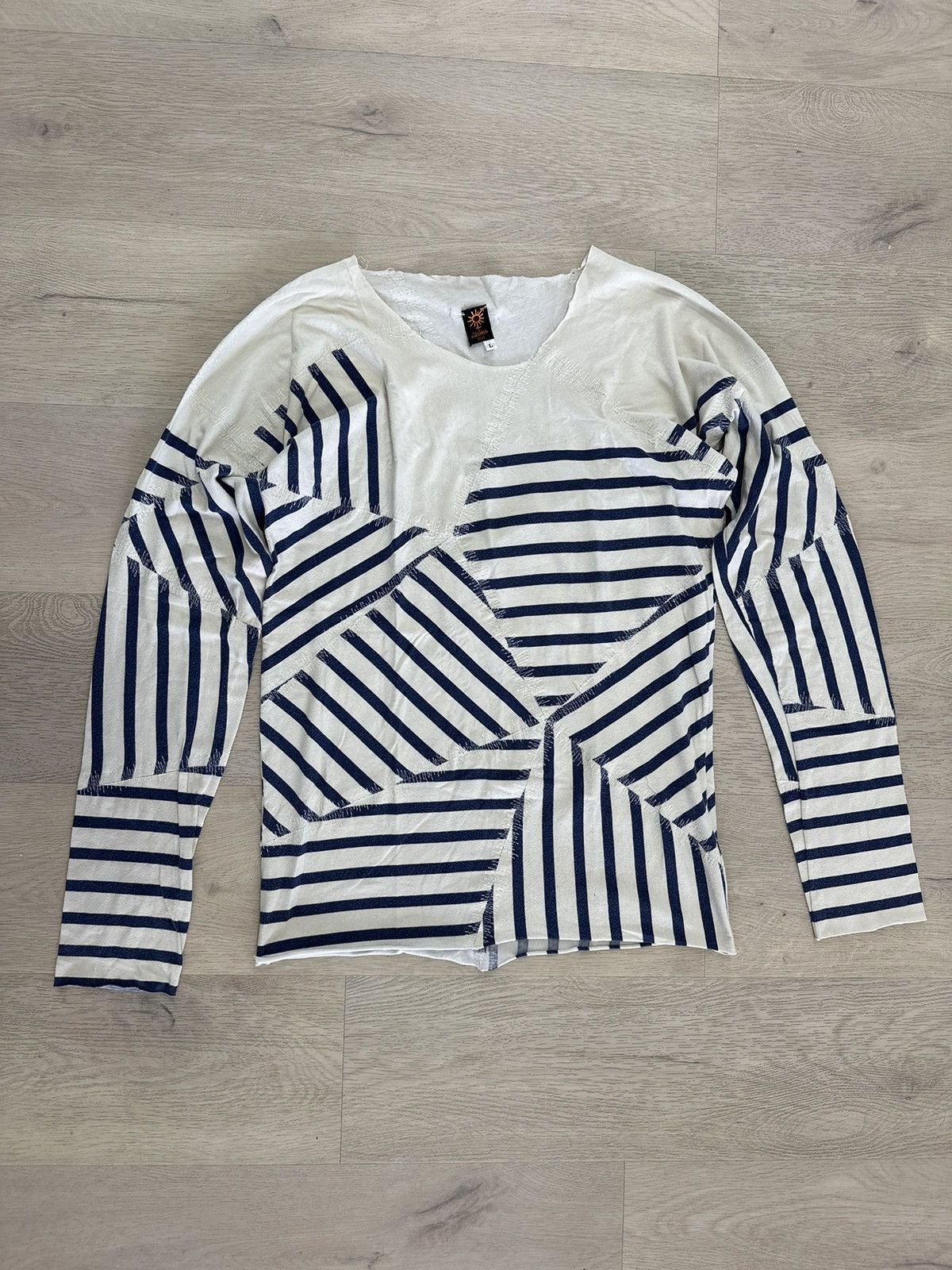 image of Jean Paul Gaultier Vintage Patchwork Longsleeve in White, Women's (Size Large)