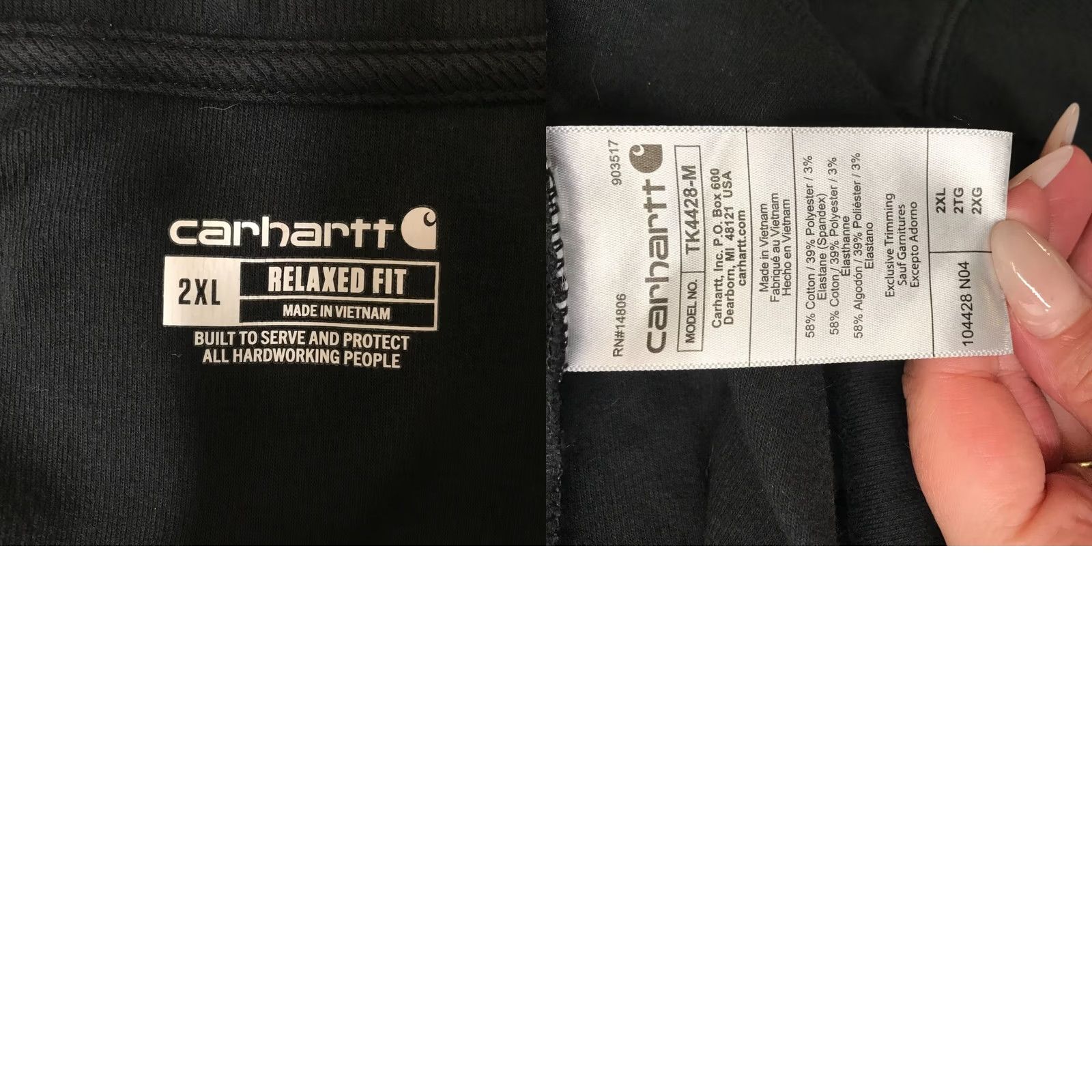 Carhartt Carhartt Men's 2XL Black Long Sleeve 1/4 Zip Collared Pull-Over Sweatshirt Size US XXL / EU 58 / 5 - 8 Thumbnail
