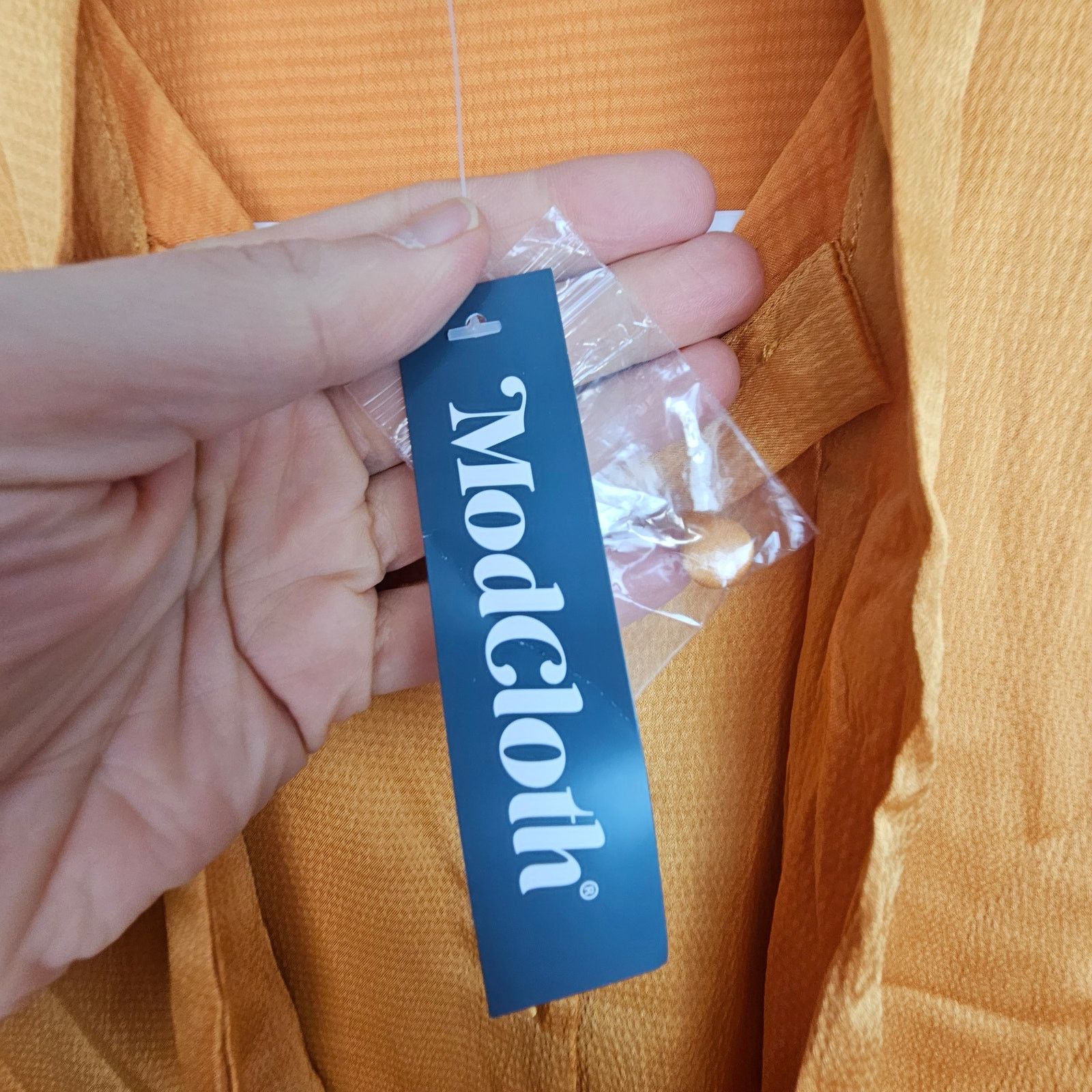 Modernica ModCloth Womens Button Front Blouse Size S Mustard Shiny Size S / US 4 / IT 40 - 7 Thumbnail