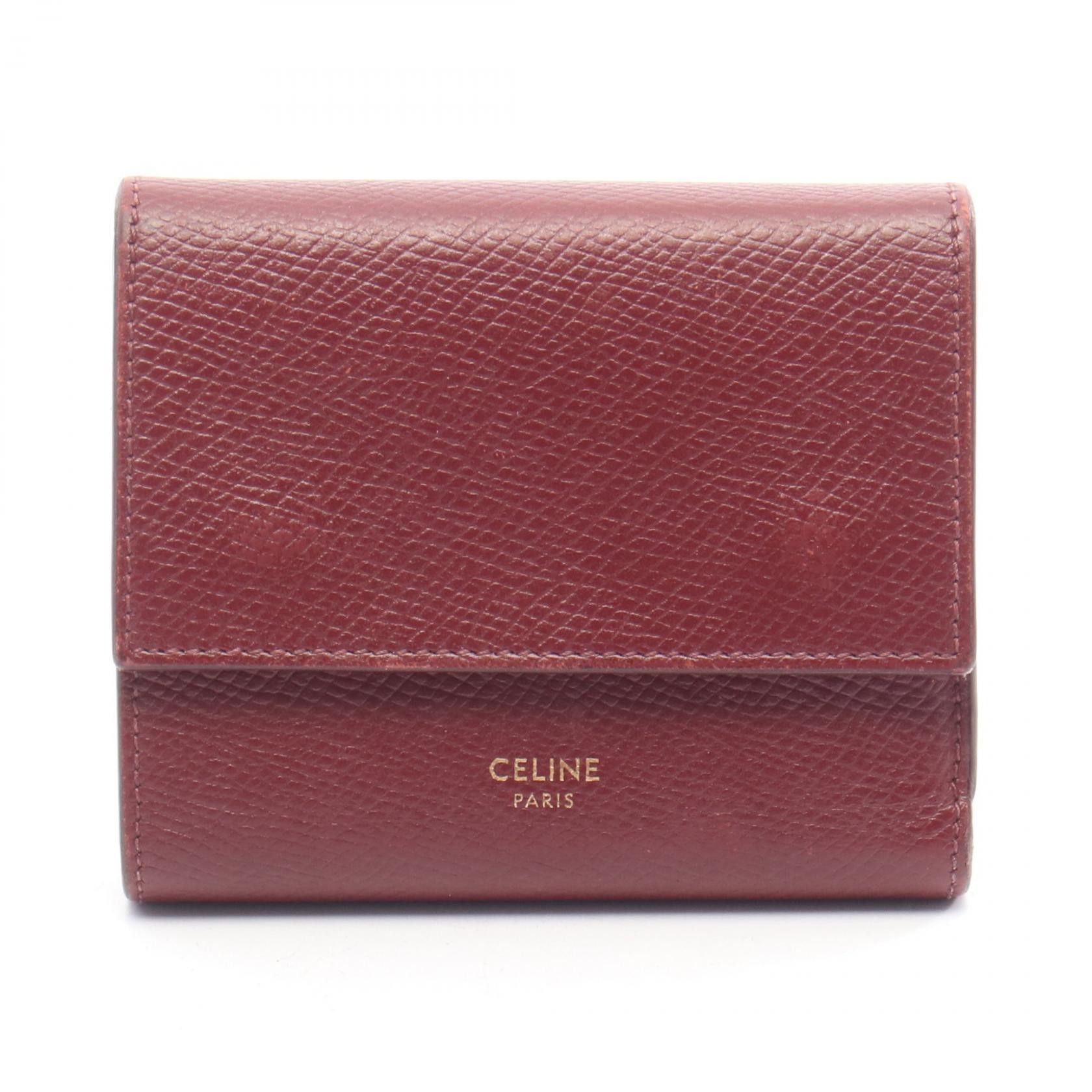 Celine Celine Celine Small Tri-fold Wallet Leather Wallet Leather Short Wallet 10B573BEL DUTY FREE for USA Size ONE SIZE - 1 Thumbnail