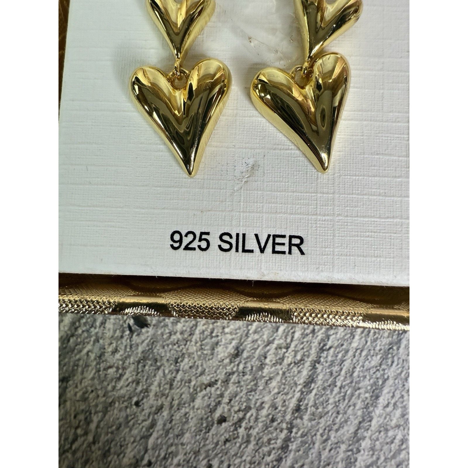 Rachel Zoe NEW IN BOX Rachel Zoe 925 Silver Vermeil Heart Earrings Size ONE SIZE - 3 Thumbnail