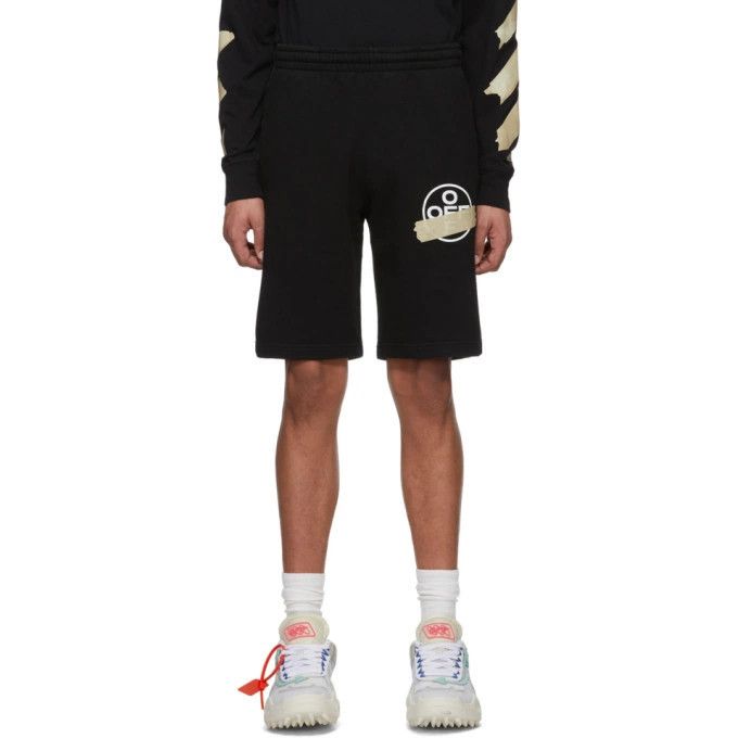 Off-White Black Tape Arrows Sweatshorts Size 26" / US 2 / IT 38 - 2 Thumbnail