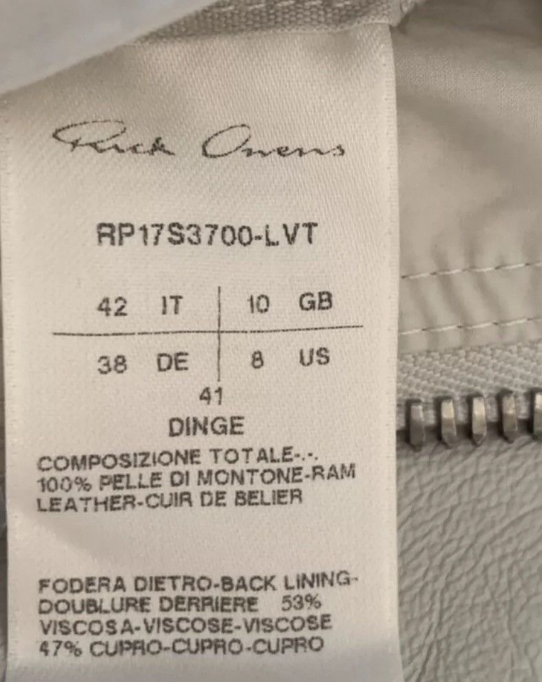 Rick Owens Rick Owens leather pioneer design white cycling jacket Size US M / EU 48-50 / 2 - 7 Thumbnail