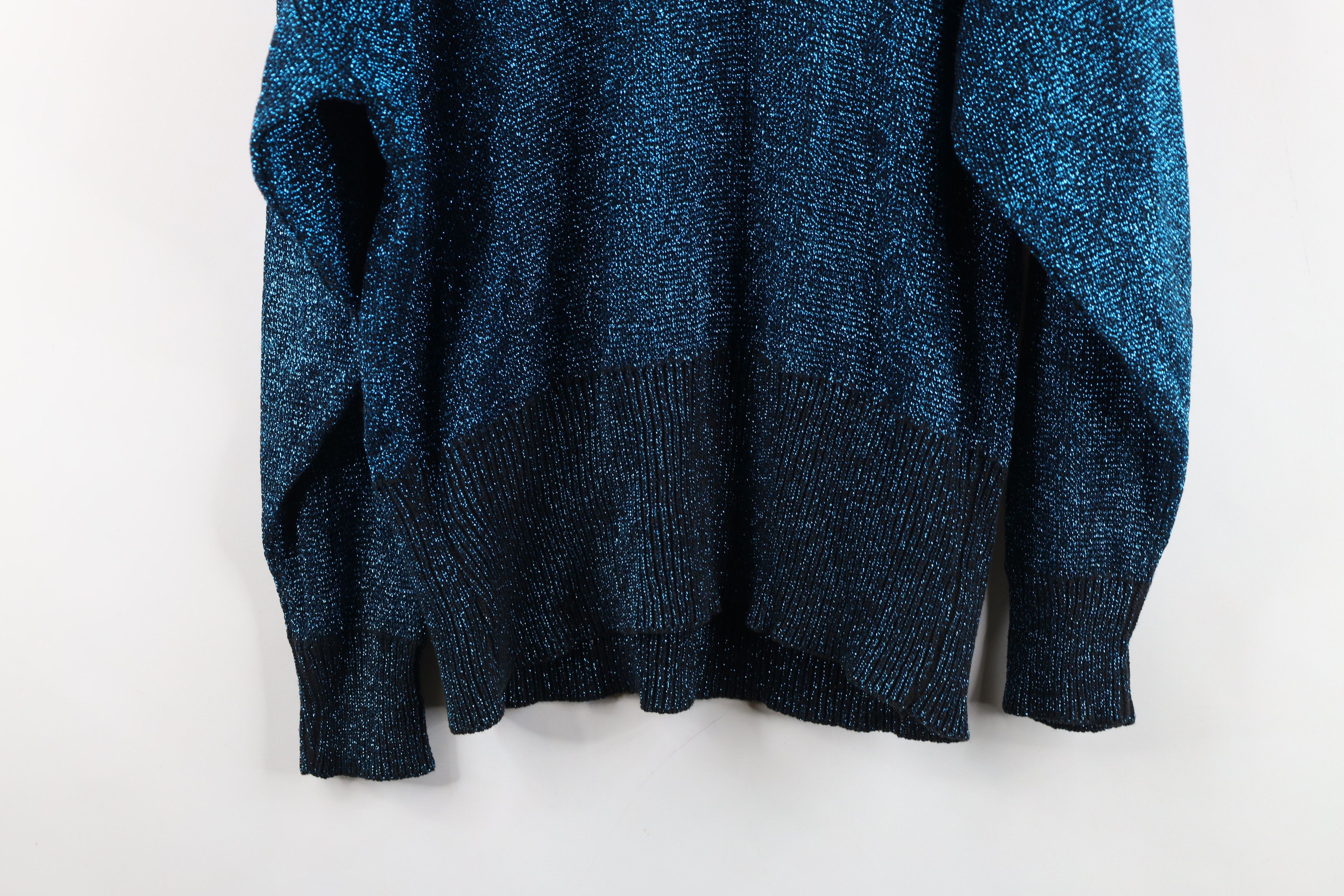 Pierre Cardin Vintage 80s 90s Pierre Cardin Metallic Knit Sweater Blue USA Size S / US 4 / IT 40 - 13 Thumbnail
