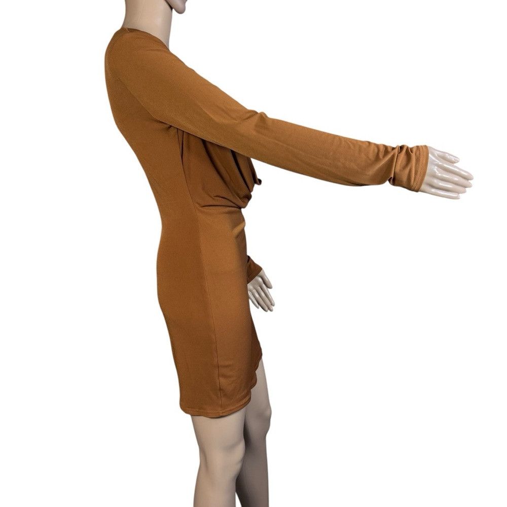 Zara NWT New Zara Cowl Neck Brown Mini Dress Size M Size M / US 6-8 / IT 42-44 - 5 Thumbnail