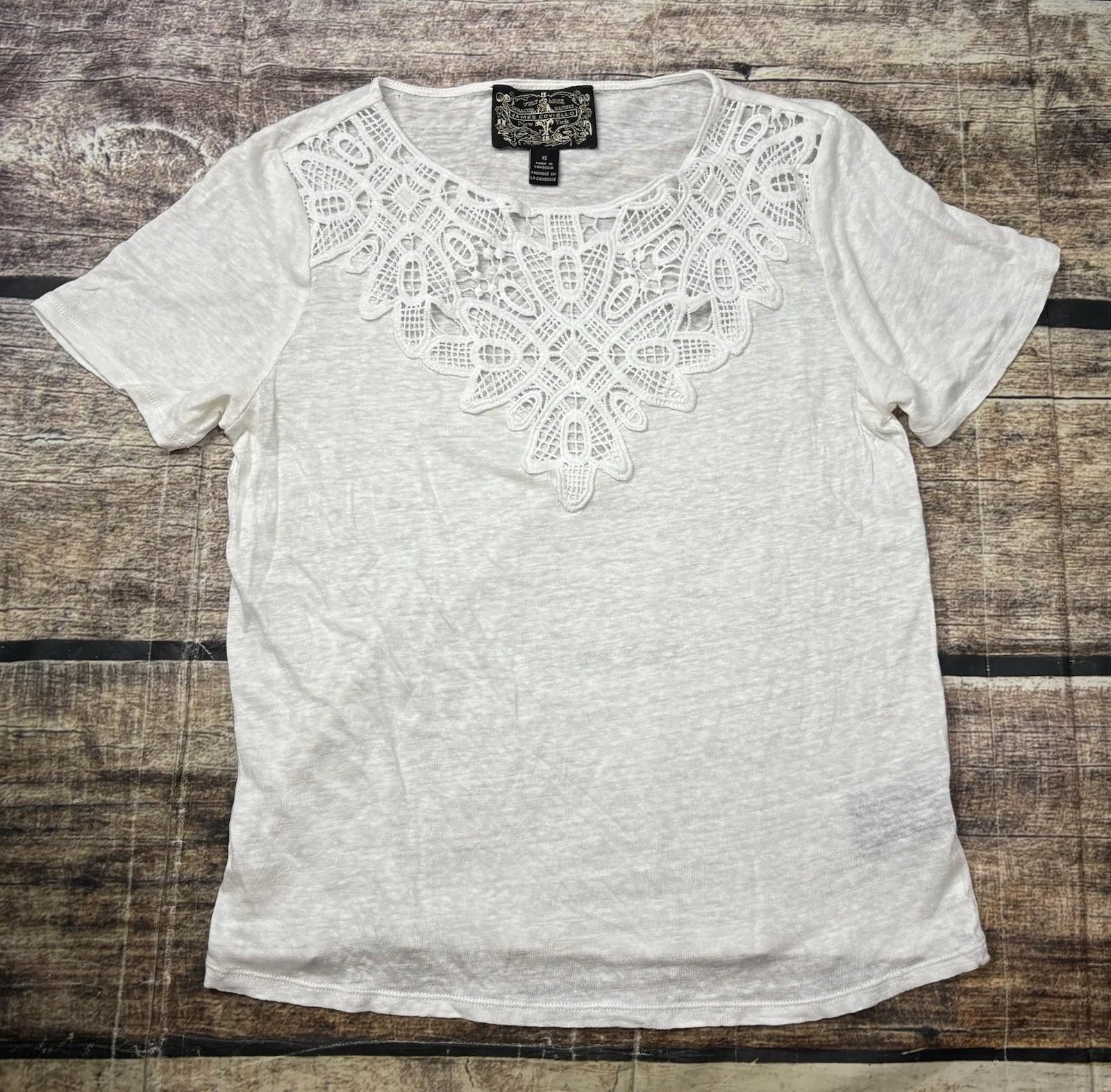 Other Anthropologie James Coviello Top Womens XS Linen Crochet Size XS / US 0-2 / IT 36-38 - 1 Thumbnail