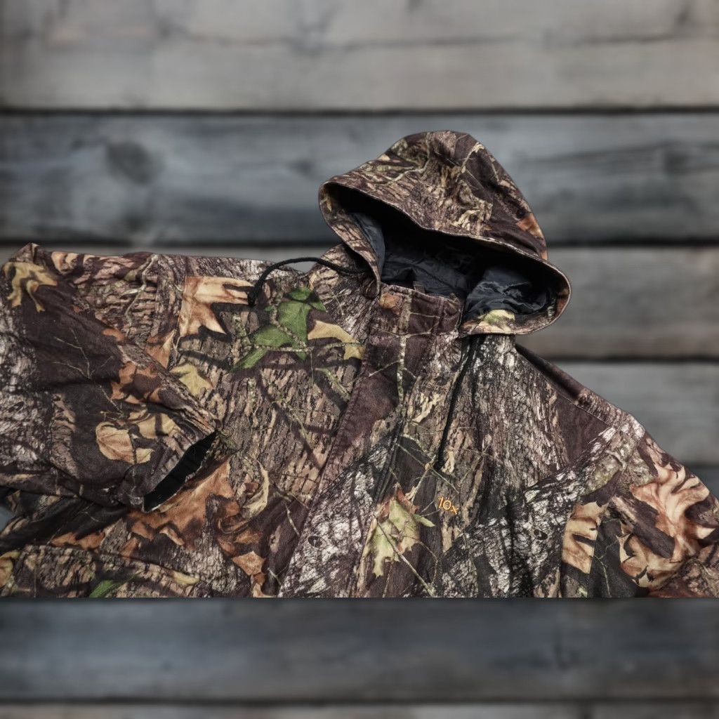 Vintage 10X Hunting Jacket Hoodie 2XL Brown Mossy Oak Camouflage Insulated Fleece Puffer Jacket Mens Regular Zip Size US XXL / EU 58 / 5 - 1 Thumbnail