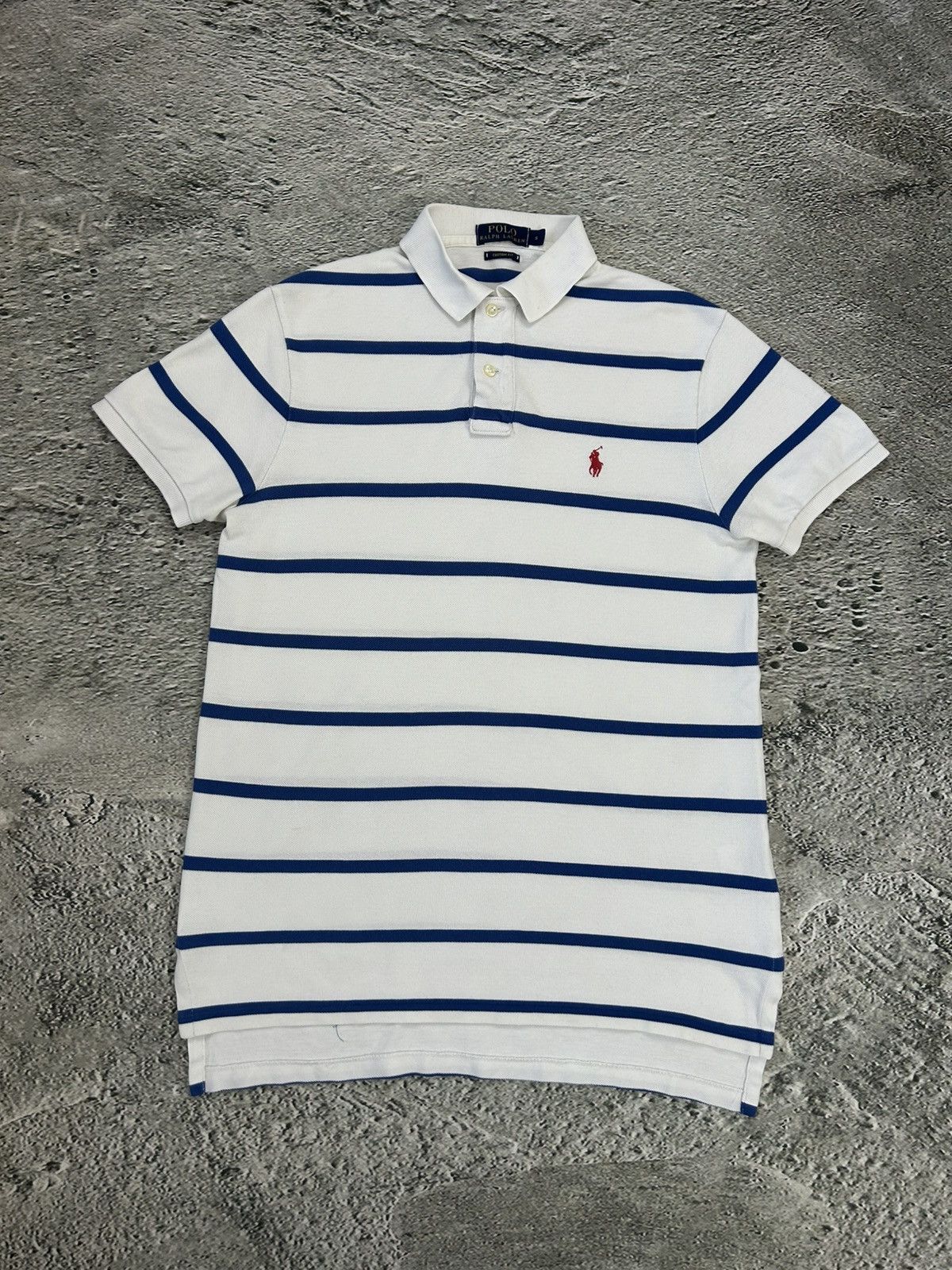 Ralph Lauren Polo Ralph Lauren t-shirt white blue striped small pony Size US S / EU 44-46 / 1 - 1 Thumbnail