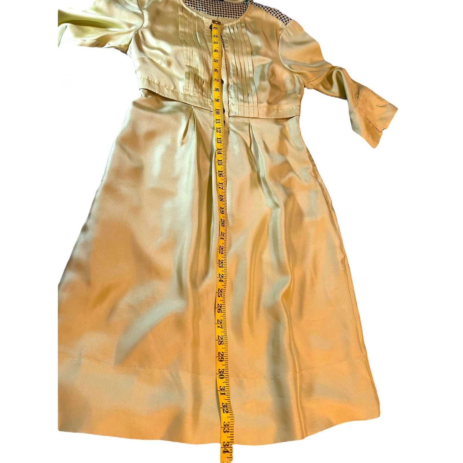 Hobbs London Rare Hobbs NW3 Silk Chartreuse Dress - Size 8 Size M / US 6-8 / IT 42-44 - 6 Thumbnail