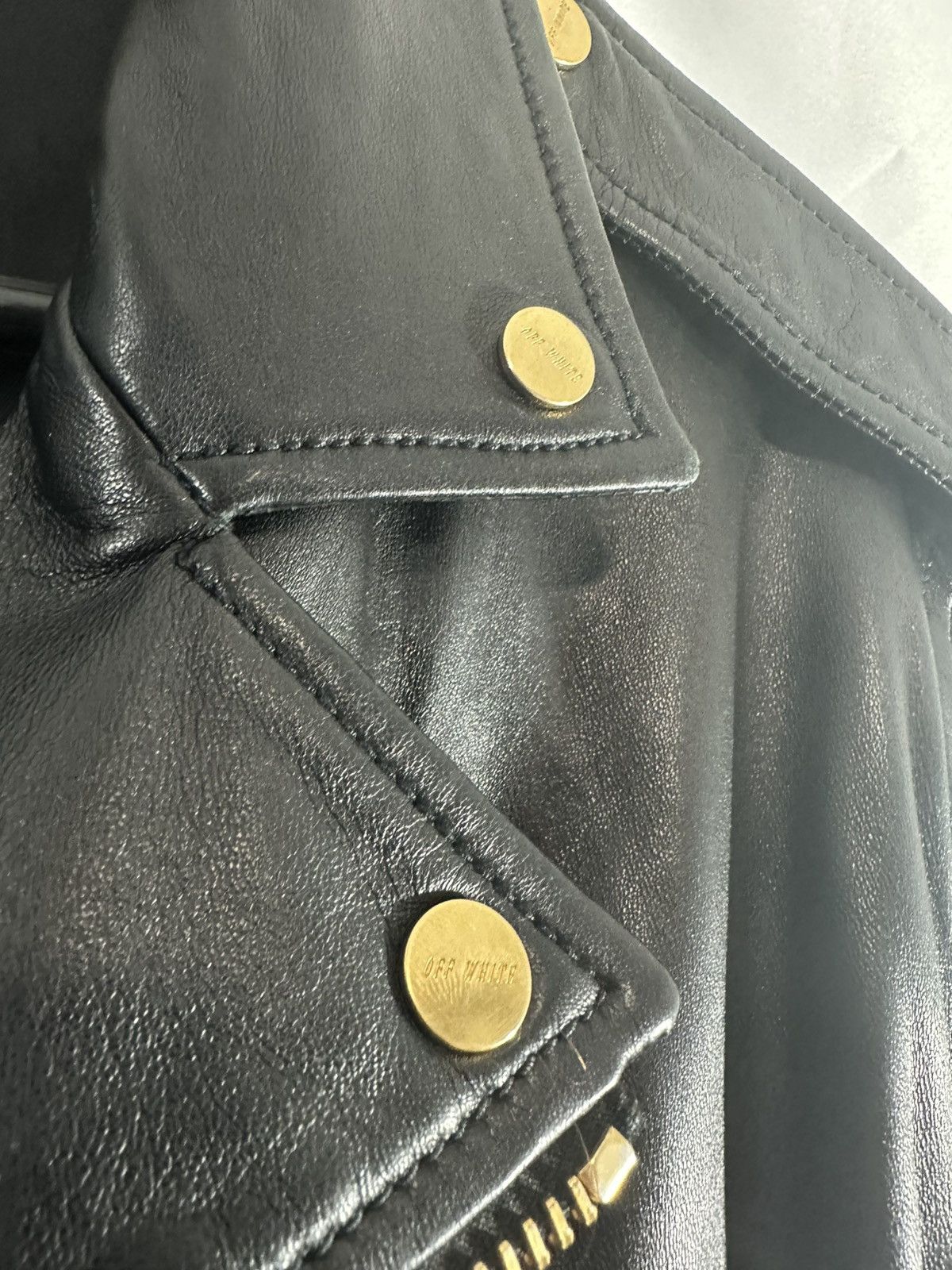 Off-White OFF WHITE LEATHER JACKET STRIPER Size US L / EU 52-54 / 3 - 6 Thumbnail