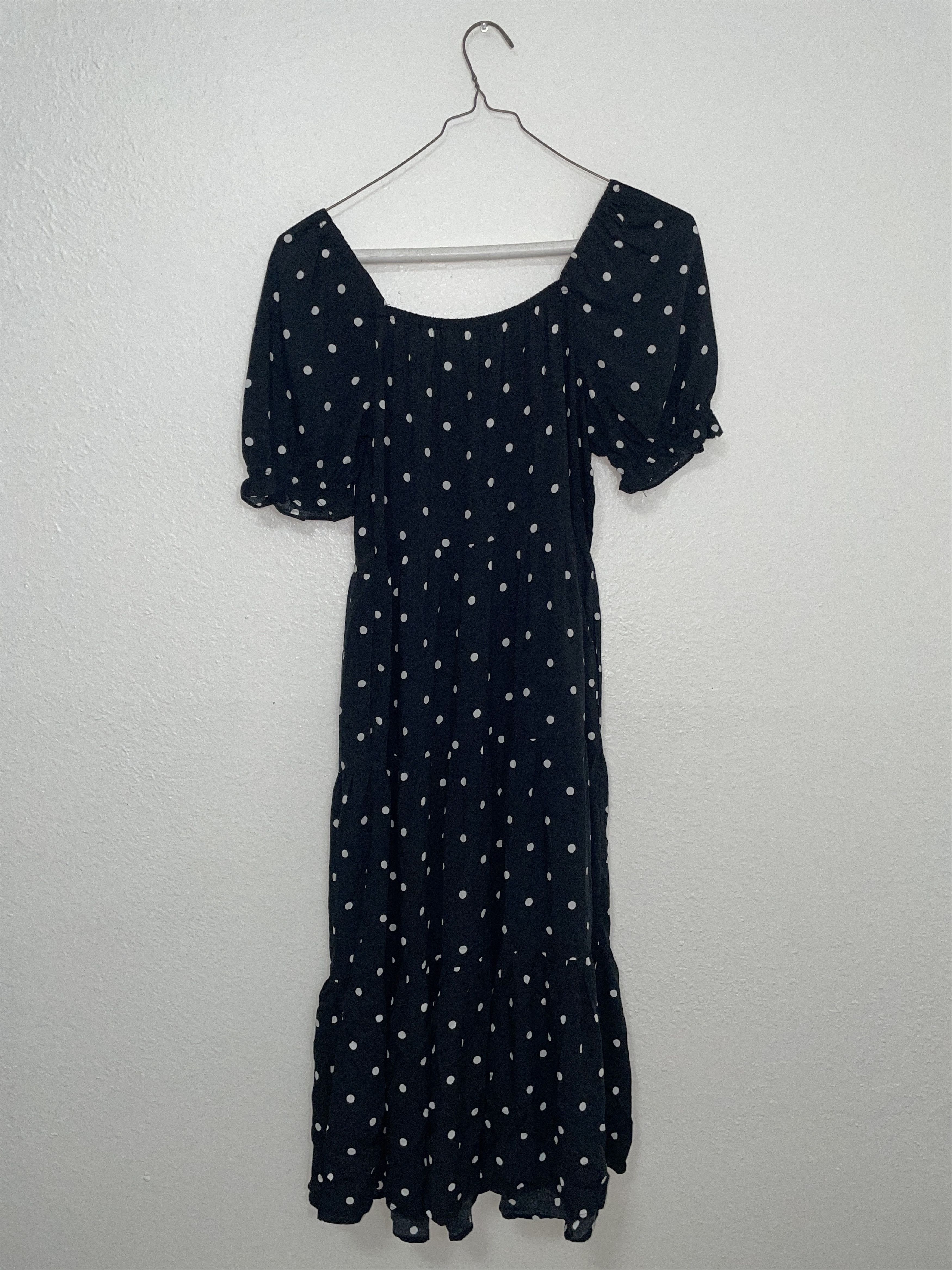 J.Crew J Crew XS Printed Polka Dot Flutter Sleeve Dress Navy Blue Size XS / US 0-2 / IT 36-38 - 4 Thumbnail