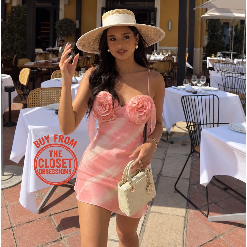 Mango MANGO Pink Rosette Mini Dress Coquette Barbiecore NWT Size M / US 6-8 / IT 42-44 - 4 Thumbnail