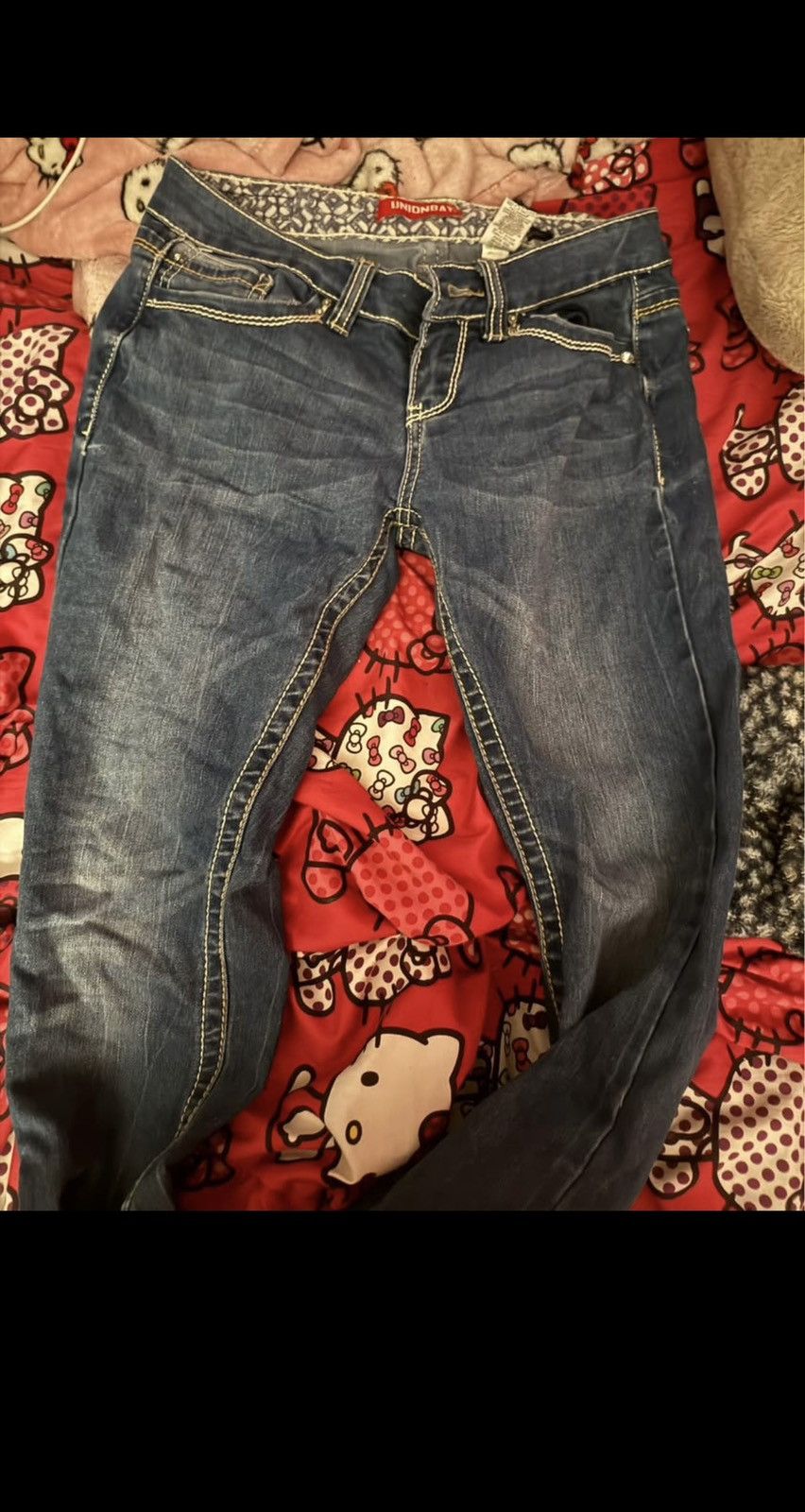UNIONBAY Y2k unionbay skinny bootcut jeans with design on pockets Size 25" / US 0 / IT 36 - 2 Thumbnail
