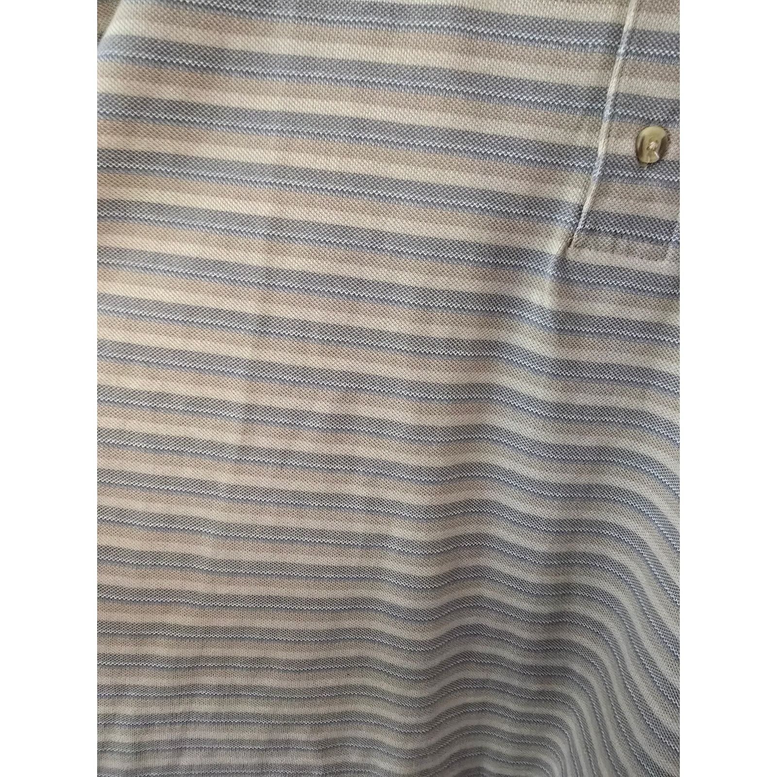 Van Heusen Vintage Van Heusen Polo Striped Beige XL Over Easy Shirt Size US XL / EU 56 / 4 - 4 Thumbnail