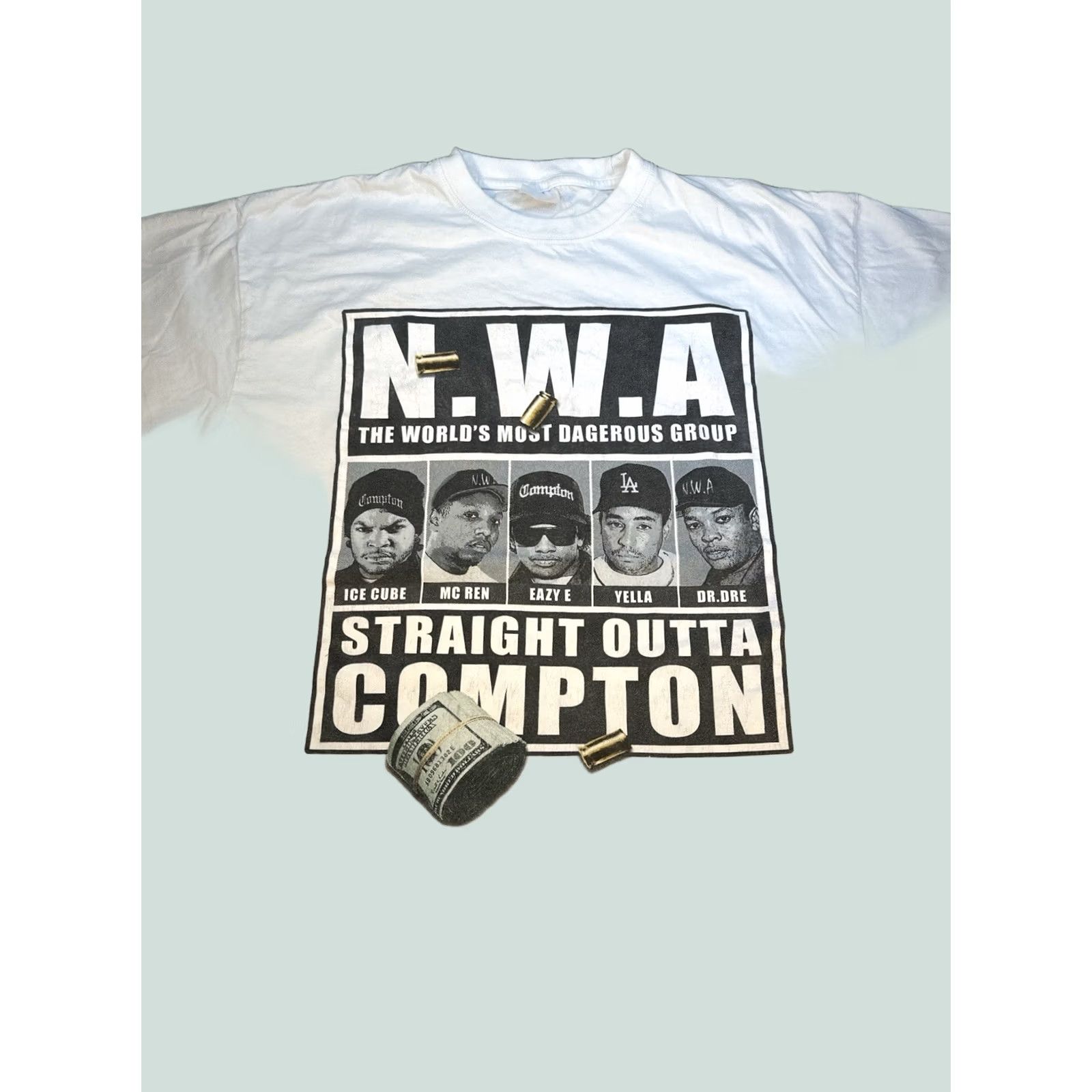 Vintage VINTAGE NWA Straight Outta Compton Tee 3XL Men White Shirt 90s Rap Merch Boombox Fans Mens Size US XXL / EU 58 / 5 - 1 Thumbnail