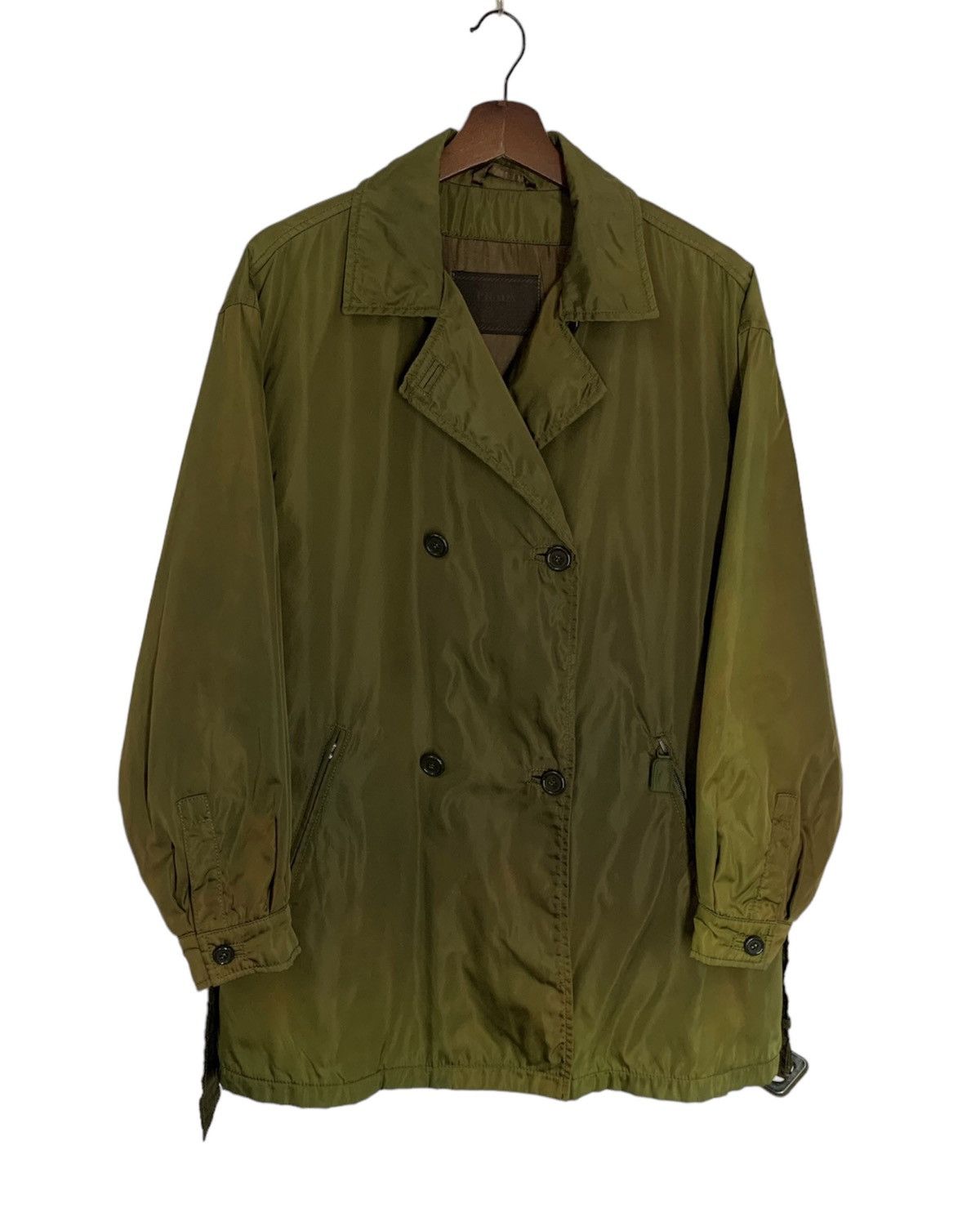 Prada Vintage Nylon Insulated Belted Trench Coat Jacket Size US L / EU 52-54 / 3 - 1 Thumbnail