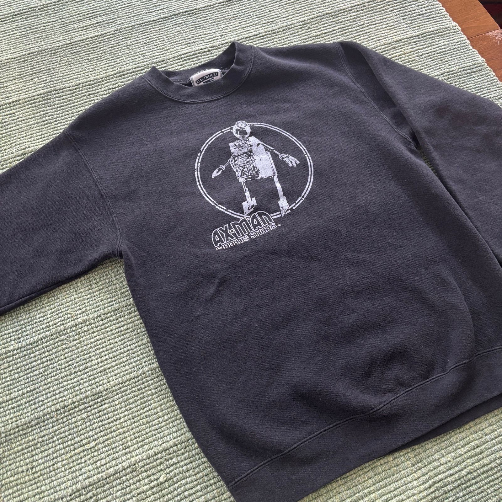 Lee × Vintage Vintage 1990s Thick Cotton Ax-Man Surplus Black Sweatshirt Size US M / EU 48-50 / 2 - 4 Thumbnail