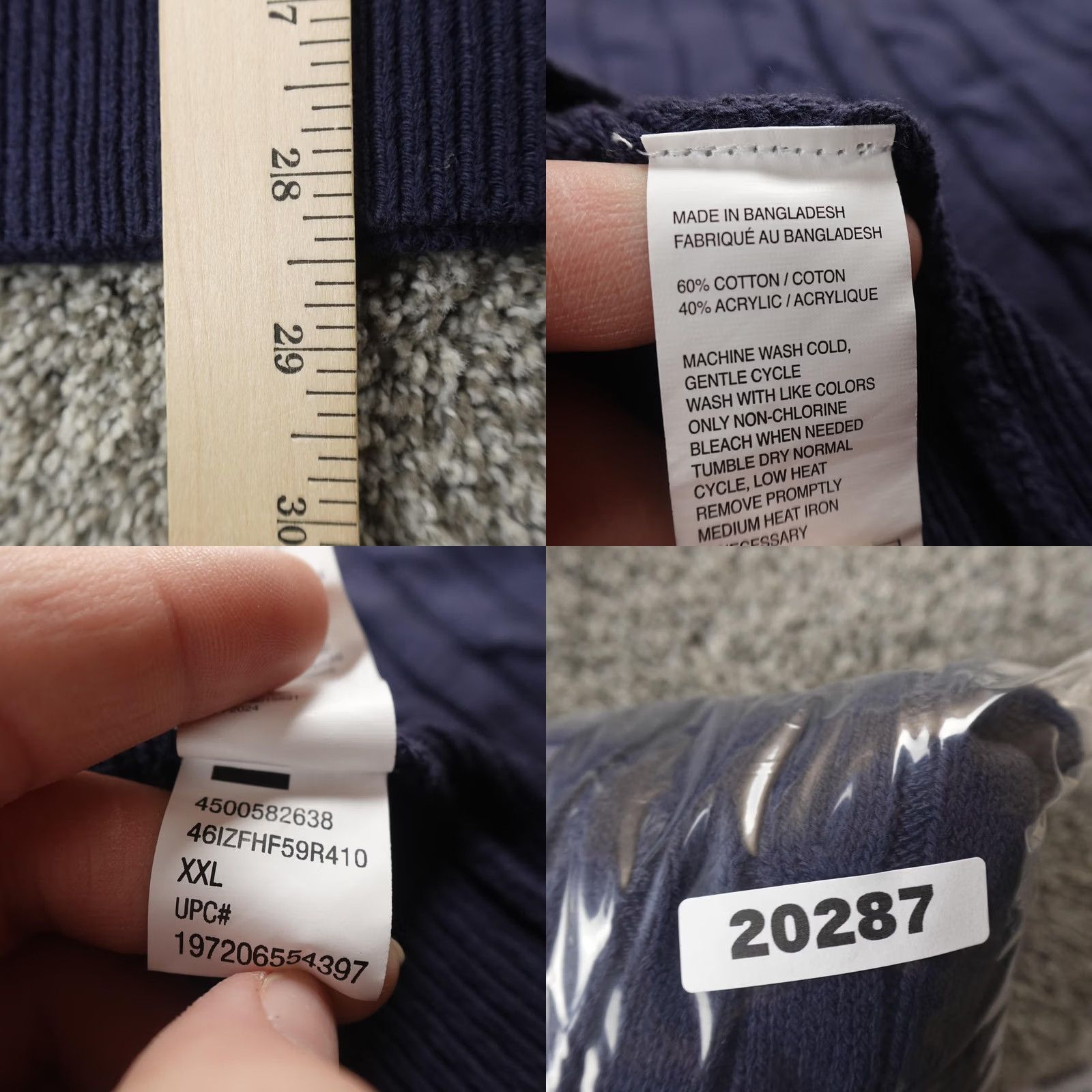 Izod IZOD Sweater Mens 2XL Blue Crewneck Pullover Knit Cable-Knit Aran Size US XXL / EU 58 / 5 - 8 Thumbnail