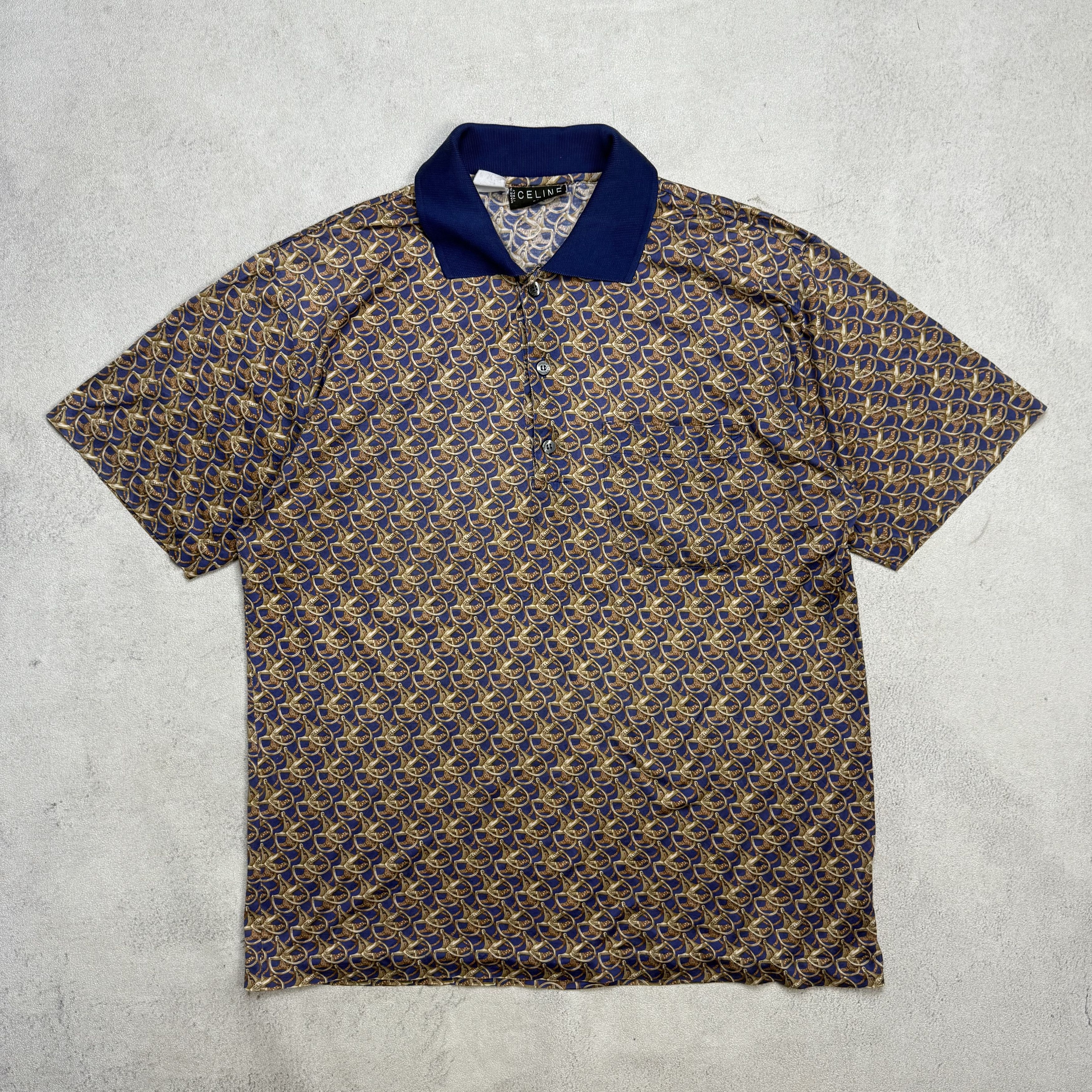 Celine Vintage Celine Monogram Polo Shirt Size US M / EU 48-50 / 2 - 1 Thumbnail