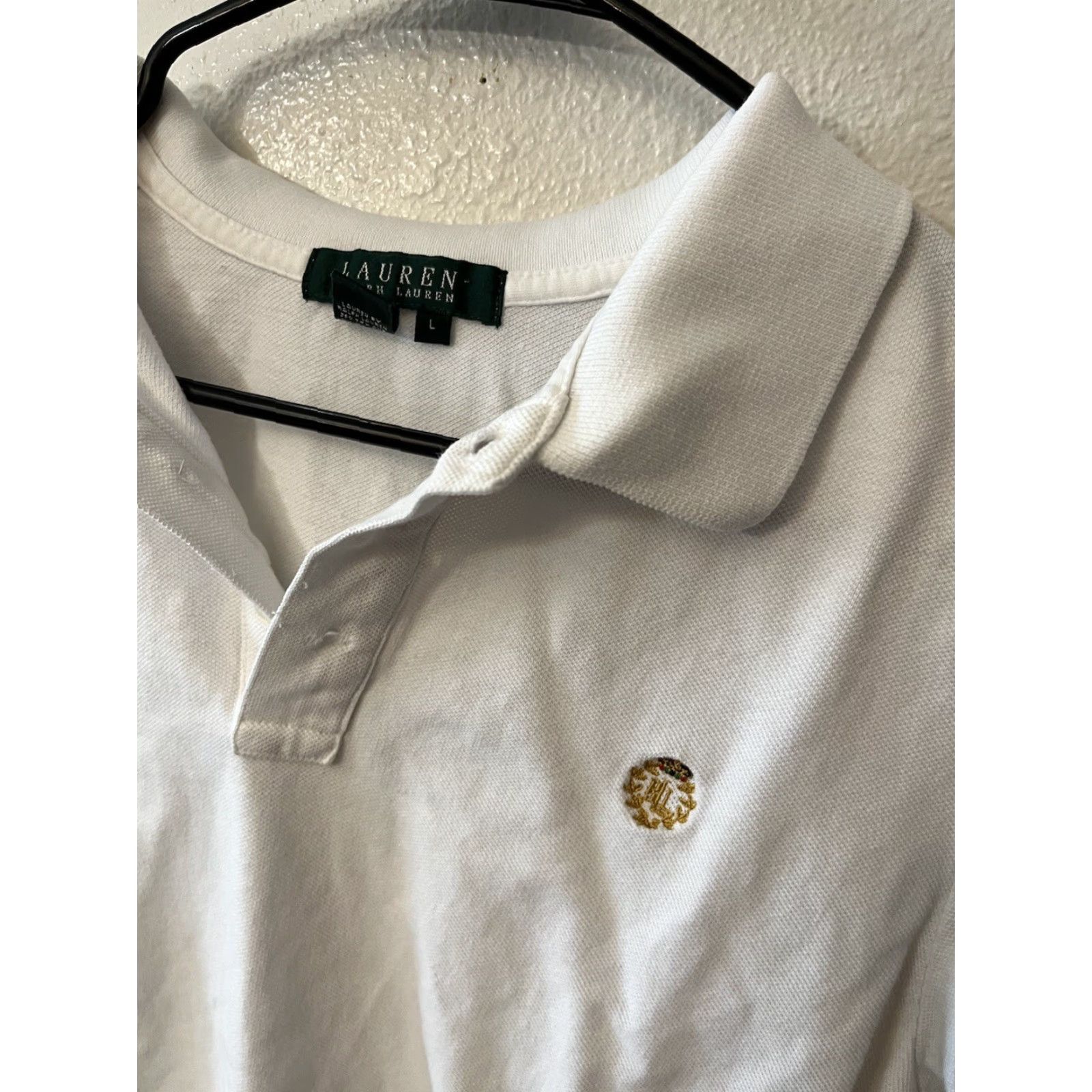 Ralph Lauren Lauren Ralph Lauren Polo Shirt Women's Large Short Sleeve Casual Top White Cotton Embroidered Size L / US 10 / IT 46 - 3 Thumbnail