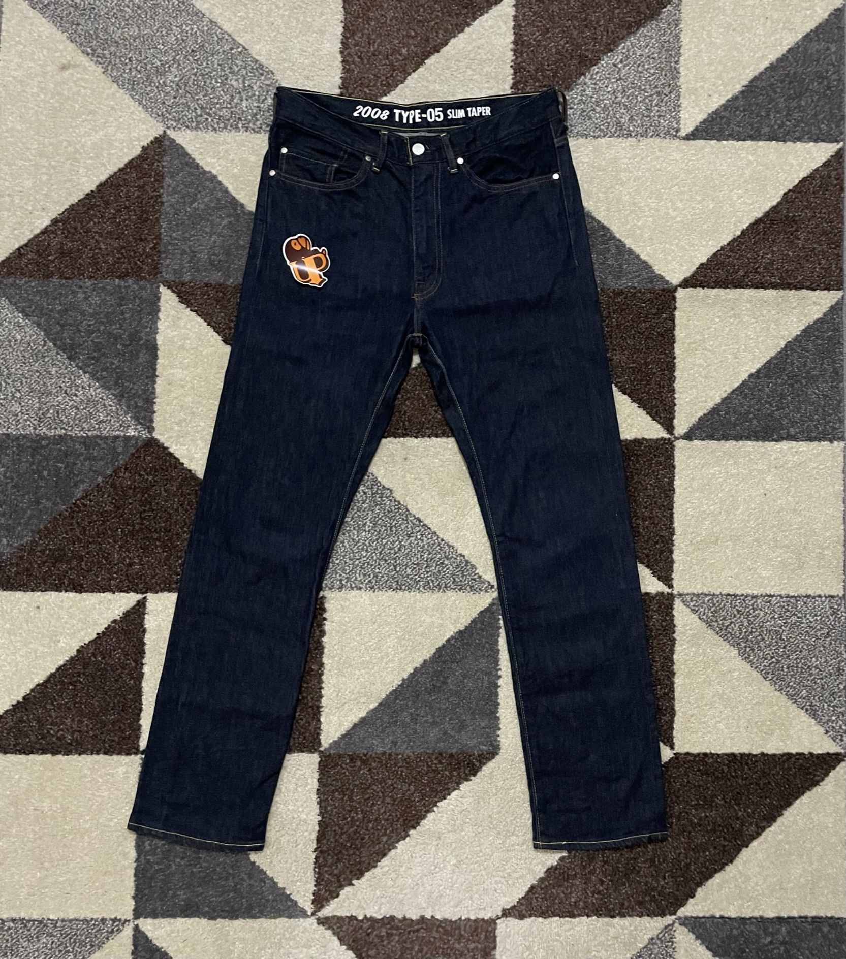 Bape Bape Logo Denim Slim Jeans Size US 31 - 5 Thumbnail