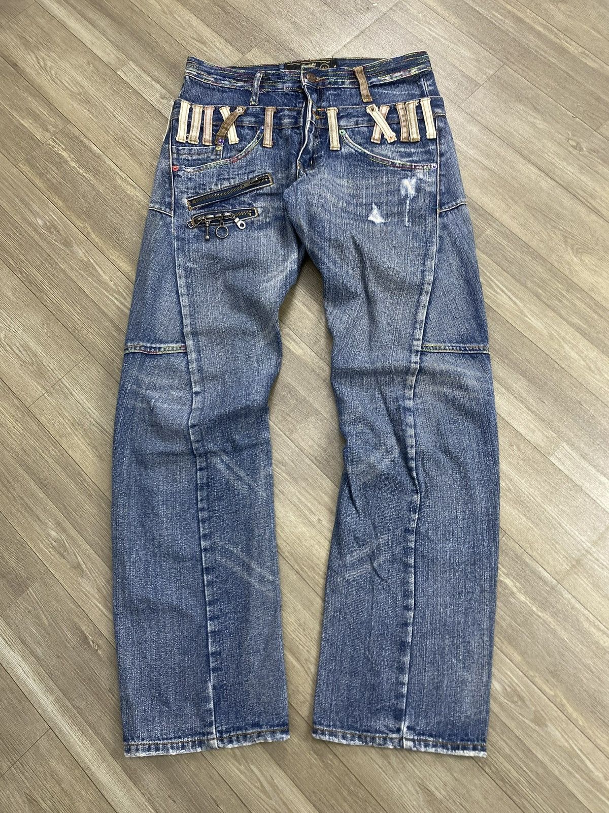 2000s Breathmint Double Waist Distressed Punk Lgb Jeans Y2K
