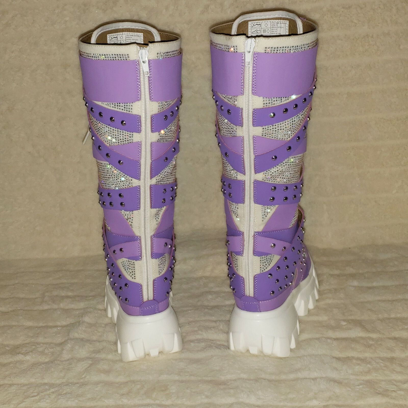 Other Wang Limited Lilac Purple White Platform Sneaker Knee Boots Size US 7.5 / IT 37.5 - 6 Thumbnail