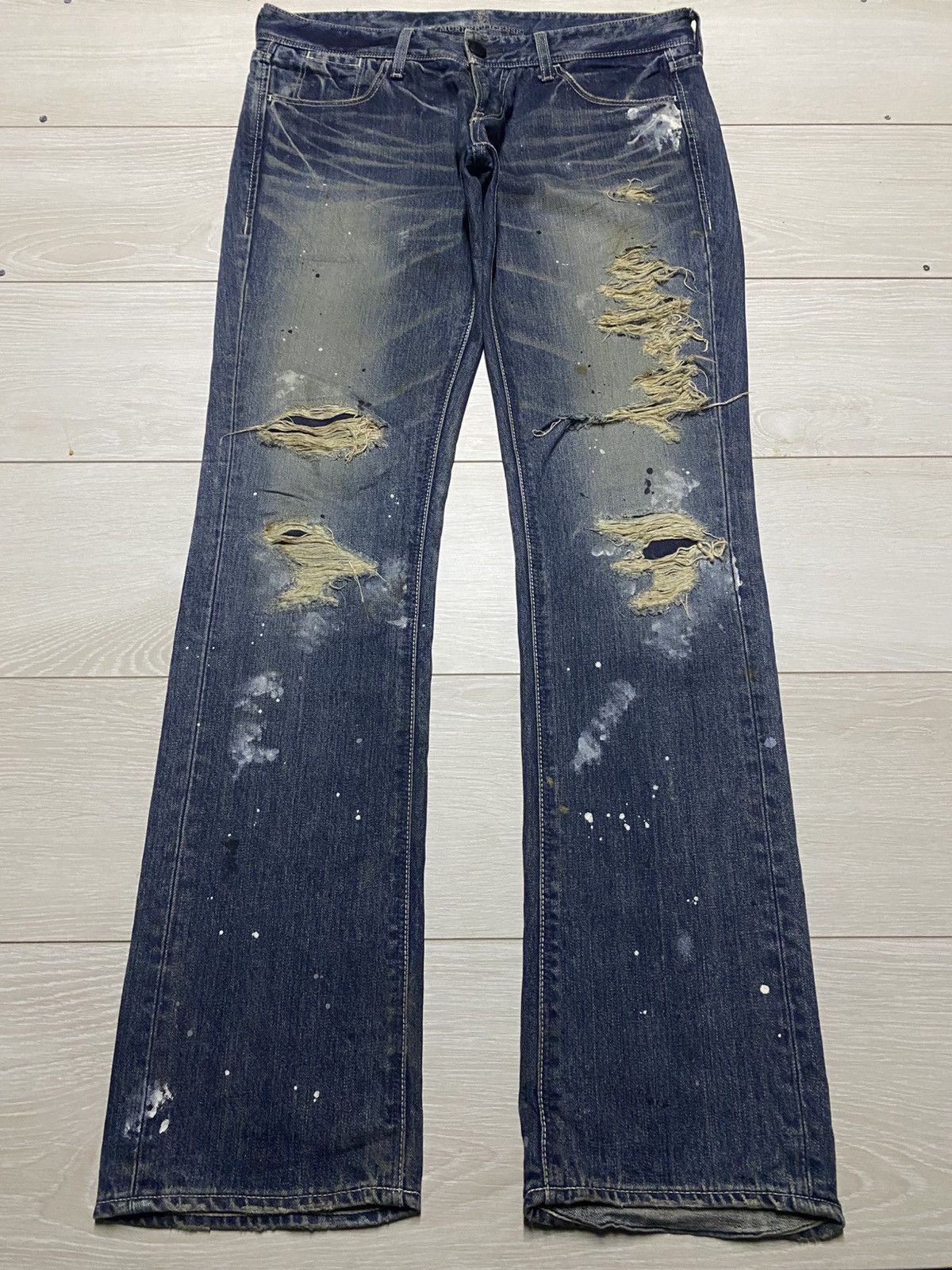 Murder License Vintage Murder License Paint Splatter Distressed Slim Jeans Size US 36 / EU 52 - 1 Thumbnail