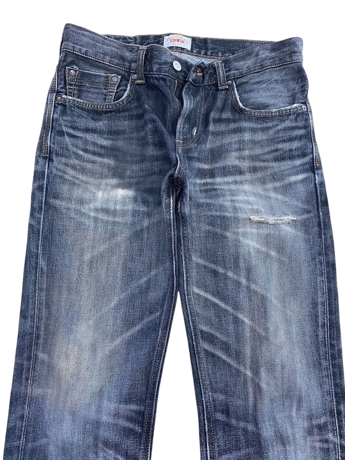 Edwin Vintage Edwin Whiskers Dark Wash Style Loose Jeans Size US 31 - 2 Thumbnail