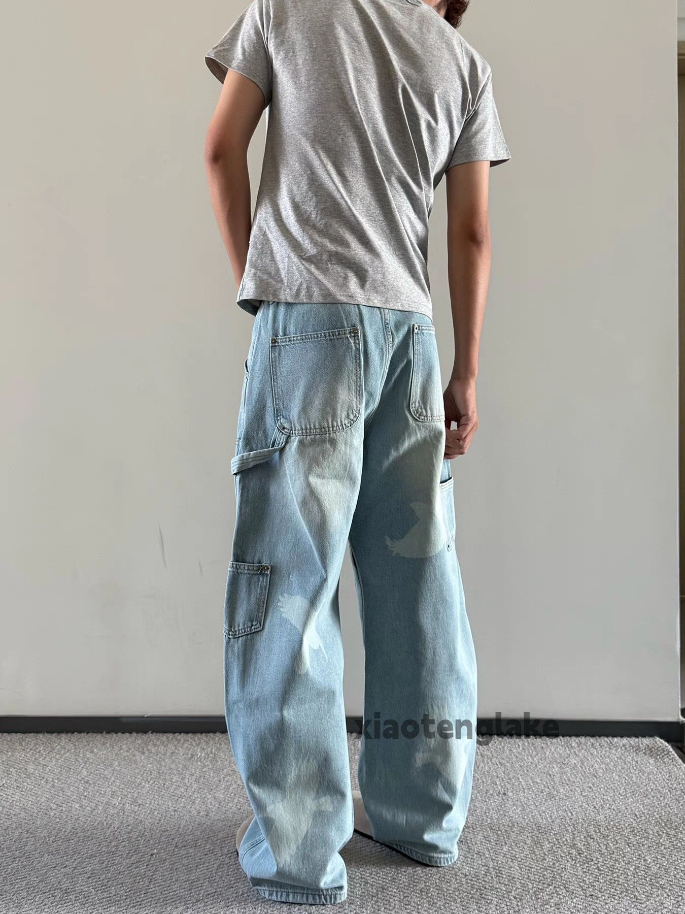 Jean × Vintage Unisex washed faded loose baggy work carpenter jeans Size US 28 / EU 44 - 1 Thumbnail