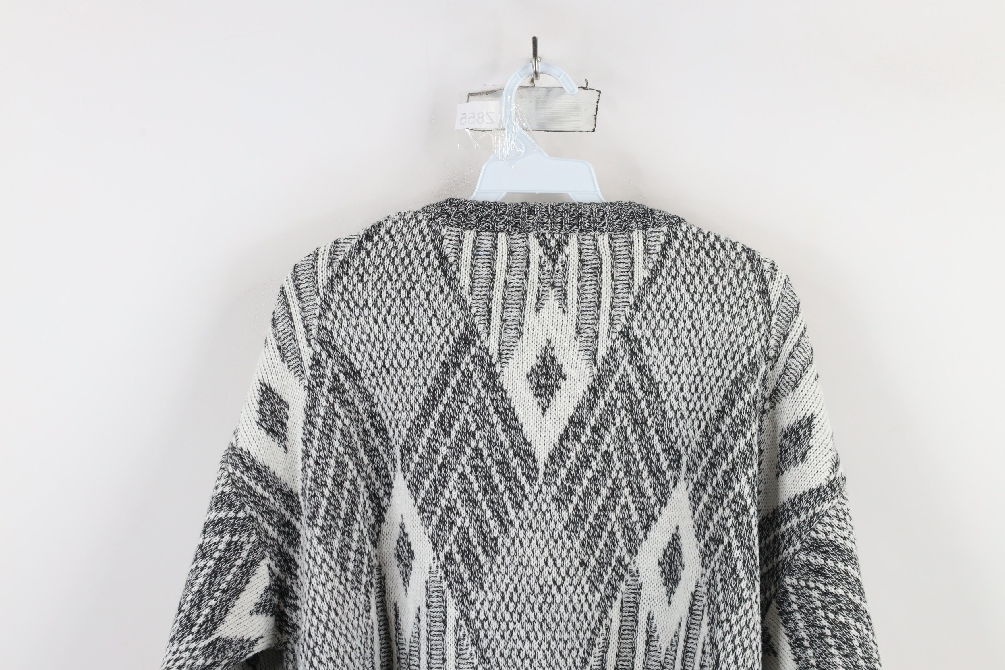 Vintage Vintage 90s Coogi Style Geometric Diamond Knit Sweater Size US XL / EU 56 / 4 - 9 Thumbnail