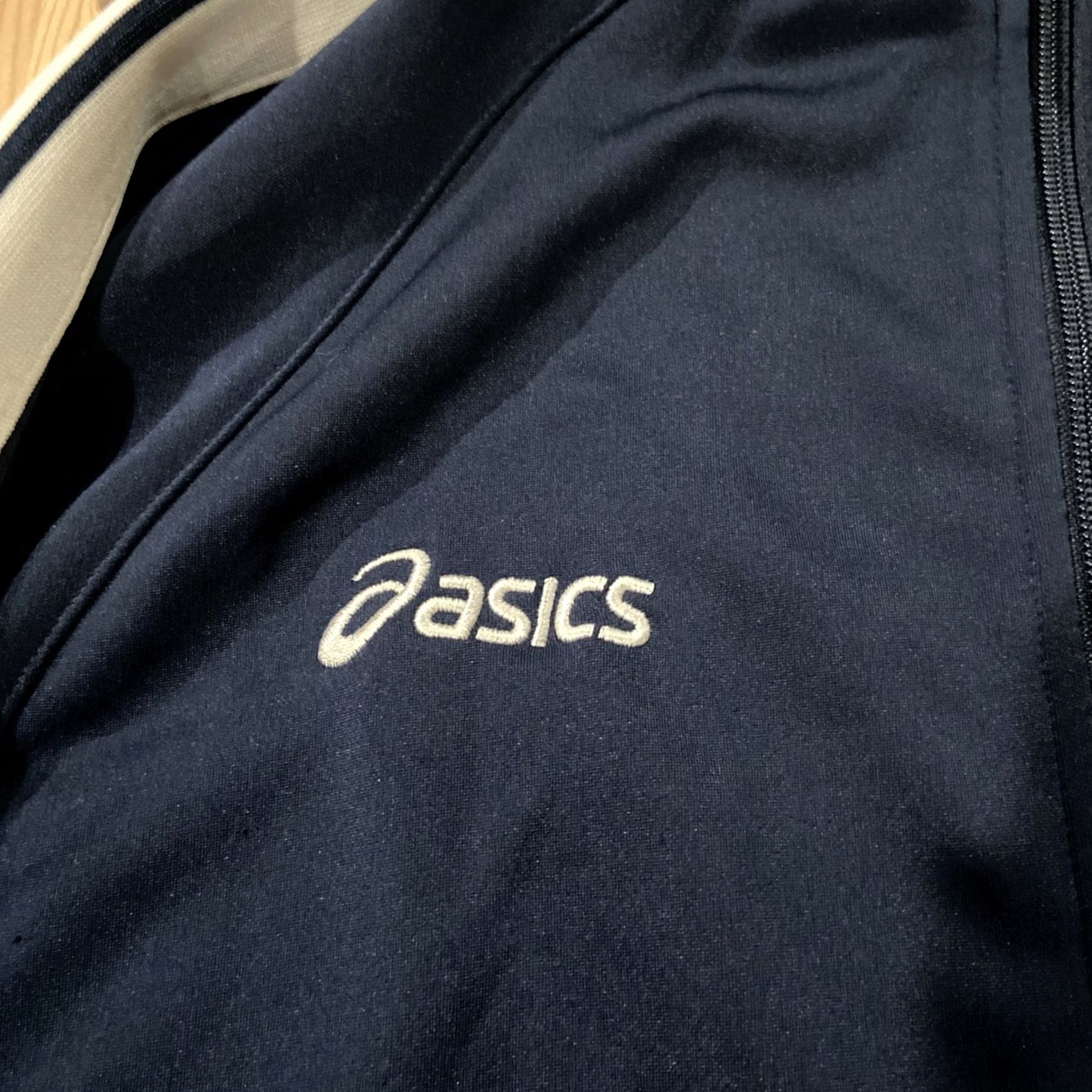 Asics ASICS Jacket Men M Blue Performance Embroidered Logo Hooded Mid-Length Zip Front Fleece Lined All Seasons Football Sports Size US M / EU 48-50 / 2 - 2 Thumbnail