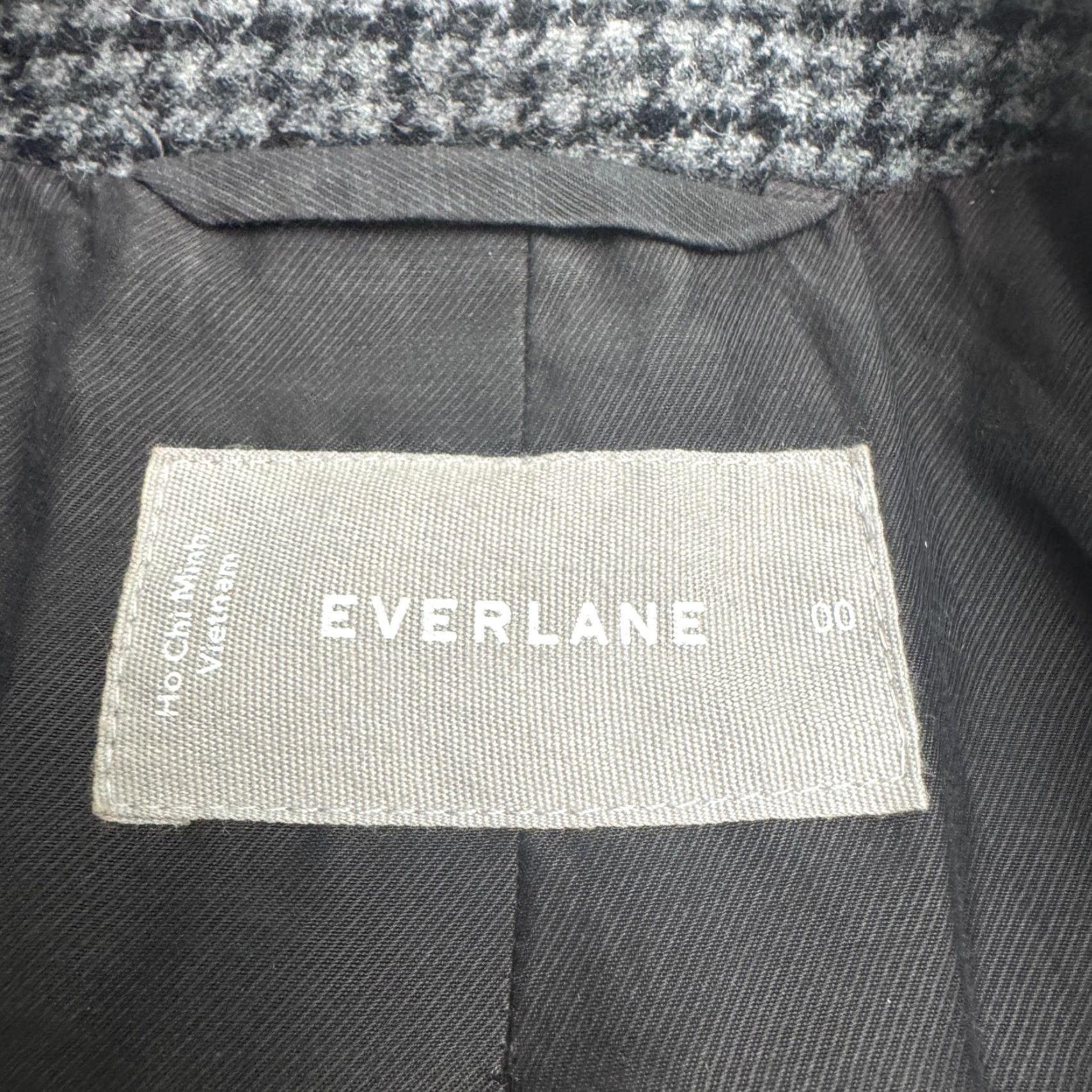 Everlane Everlane Blazer Jacket Womens 00P Petite Houndstooth Gray Wool Blend Button Closure Early 2000s Classic Preppy Mens? Size XXS / US 00 / IT 34 - 5 Thumbnail