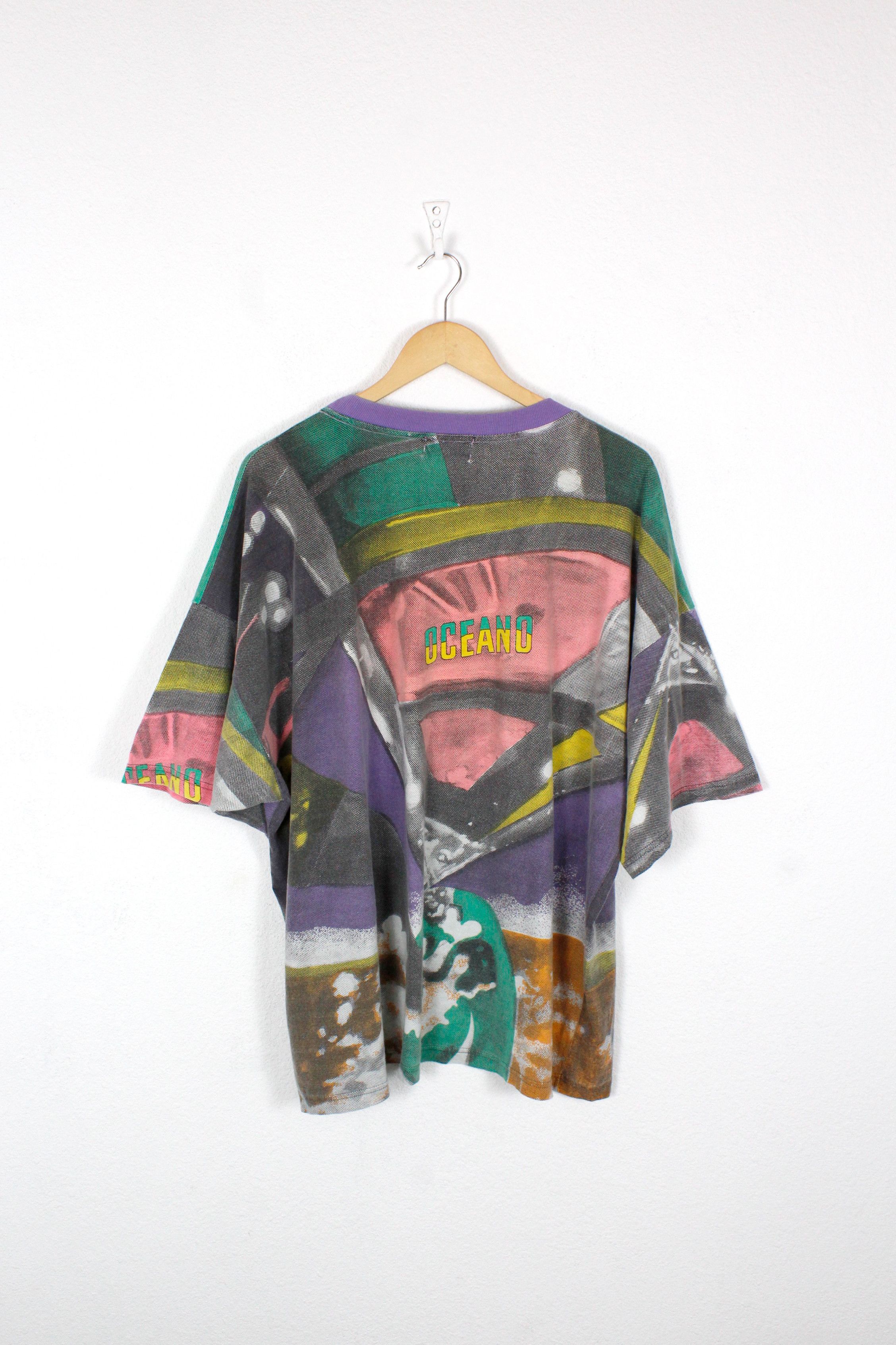 Vintage Vintage RARE Oceano All Over Printed Tee T-shirt 90s Hype Size US L / EU 52-54 / 3 - 5 Thumbnail