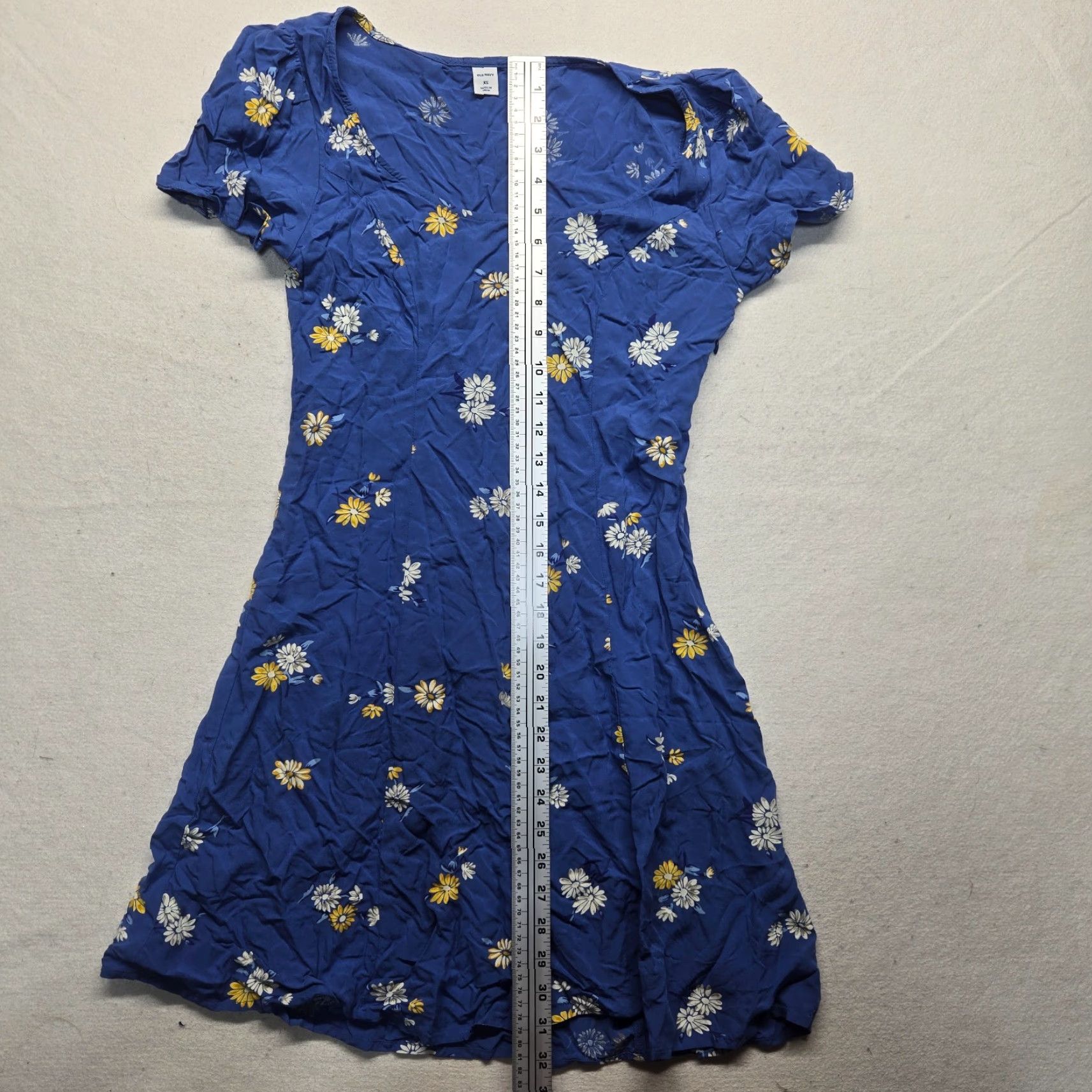 Old Navy Old Navy Women's Tank Dress Short Sleeve XS Blue Floral Spring Summer Casual Party Dress Size 26" / US 2 / IT 38 - 4 Thumbnail