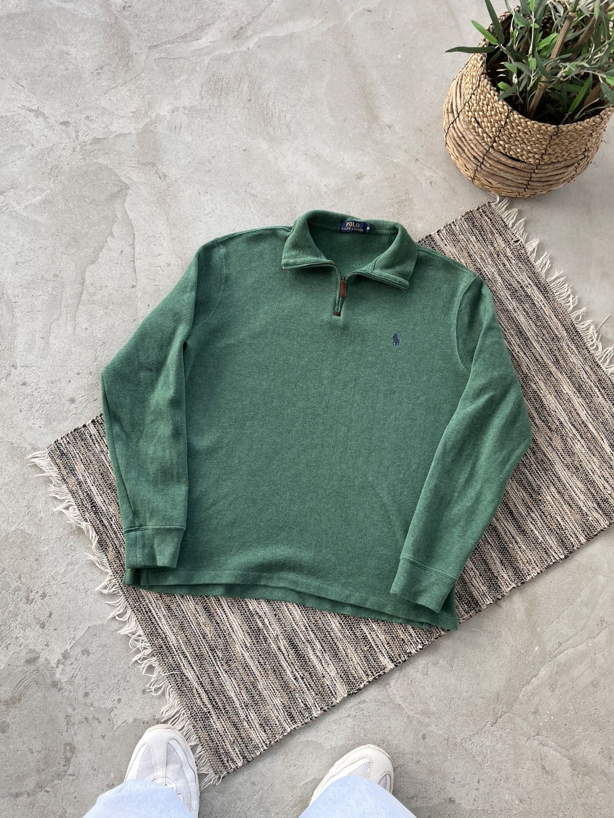Polo Ralph Lauren Vintage Polo Ralph Lauren Half Zip Sweatshirt Green Y2K Size US M / EU 48-50 / 2 - 1 Thumbnail