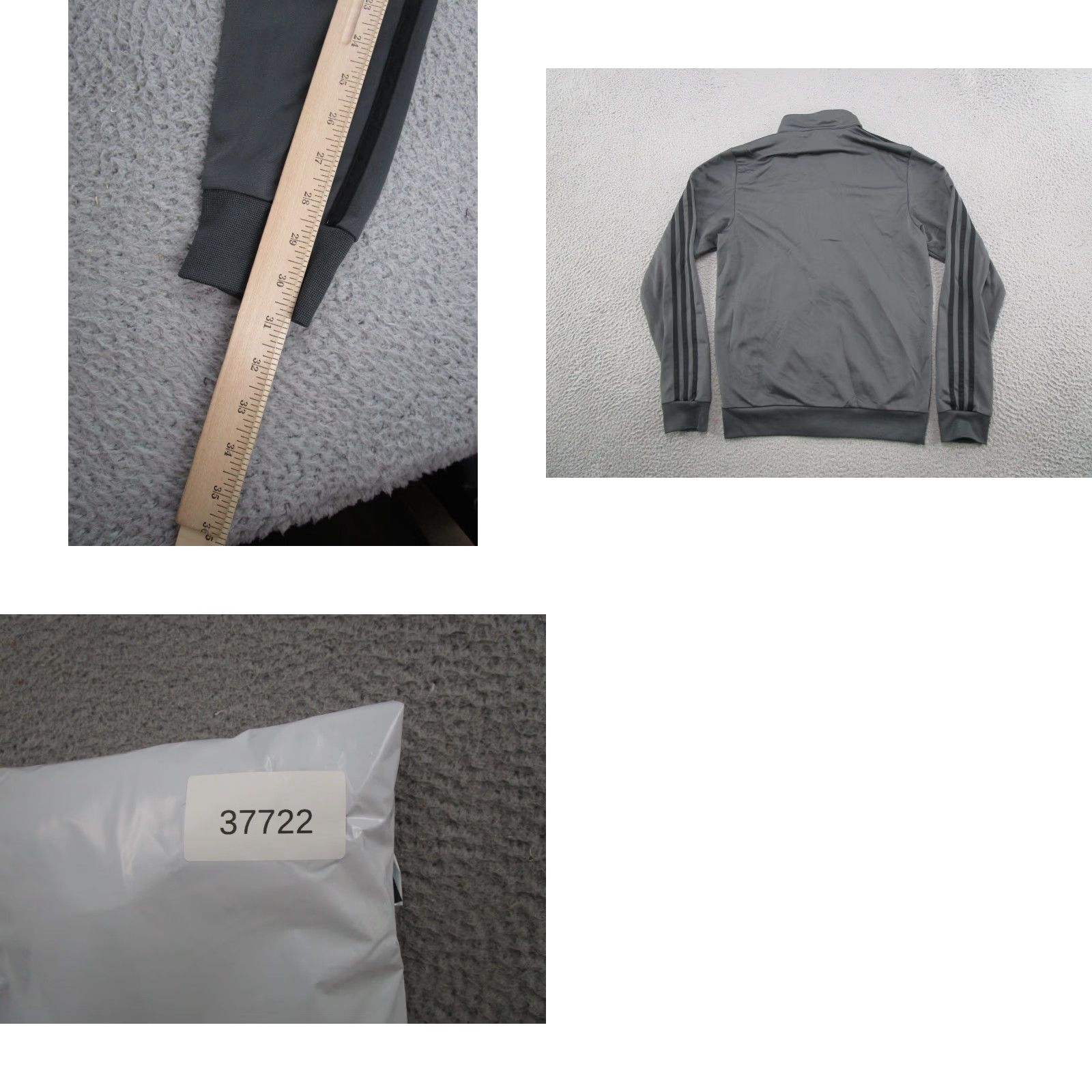 Adidas Adidas Mens Size S Gray 3-Stripe Tricot Track Top JN6489 Full Zip Activewear Size US S / EU 44-46 / 1 - 8 Thumbnail