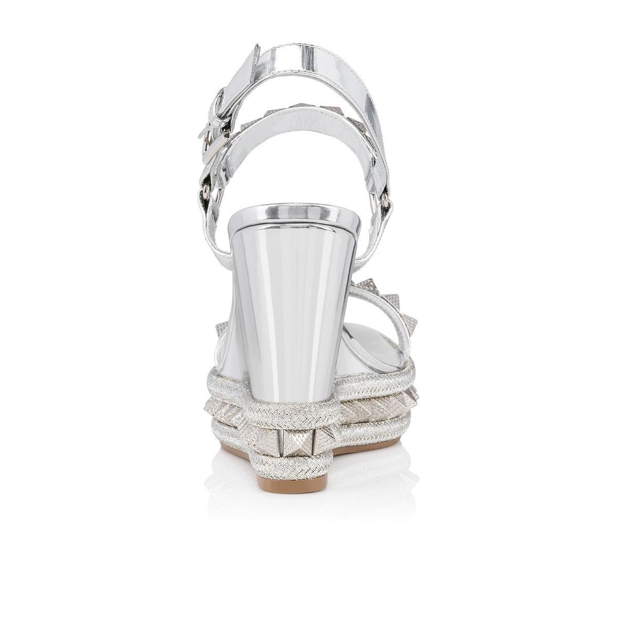 Christian Louboutin o1s1wg110924 Pyraclou Heeled in Silver Size US 8 / IT 38 - 3 Thumbnail