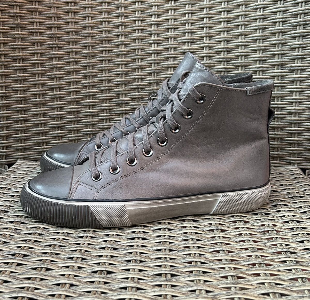 Allsaints All Saints Osun Leather Men’s Hi-Top Sneakers Size 41 Size US 8 / EU 41 - 1 Thumbnail