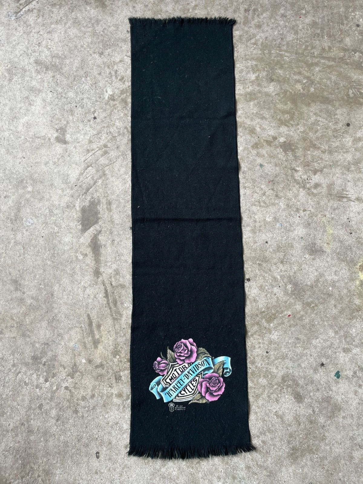 Harley Davidson × Vintage 1987 Vintage Harley Davidson Rose Scarf Flower Logo Graphic Size ONE SIZE - 2 Thumbnail