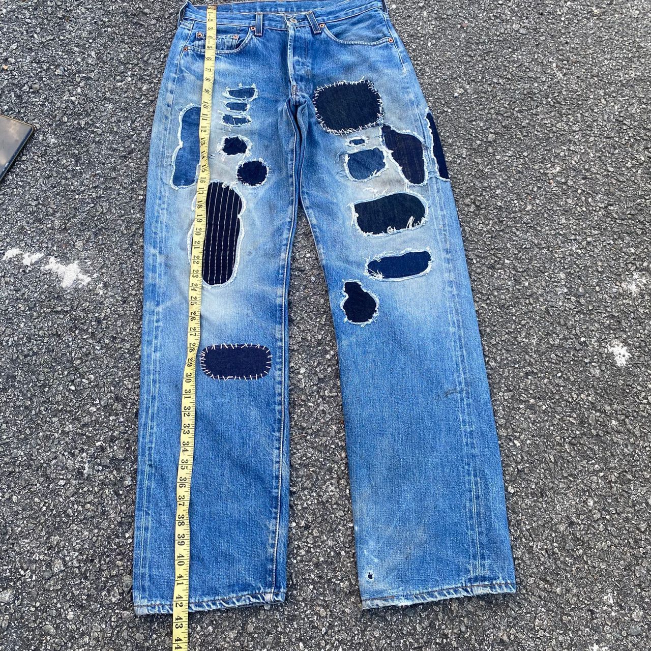 Levi's 💥Best offer💥Vintage 90s Levis 501 Patchwork Denim Size US 32 / EU 48 - 3 Thumbnail