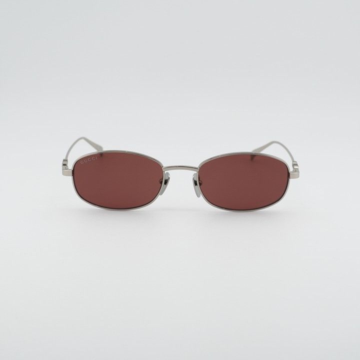 Gucci Gucci GG1940S 003 Sunglasses Silver Rectangle Frame, Red Size ONE SIZE - 2 Thumbnail