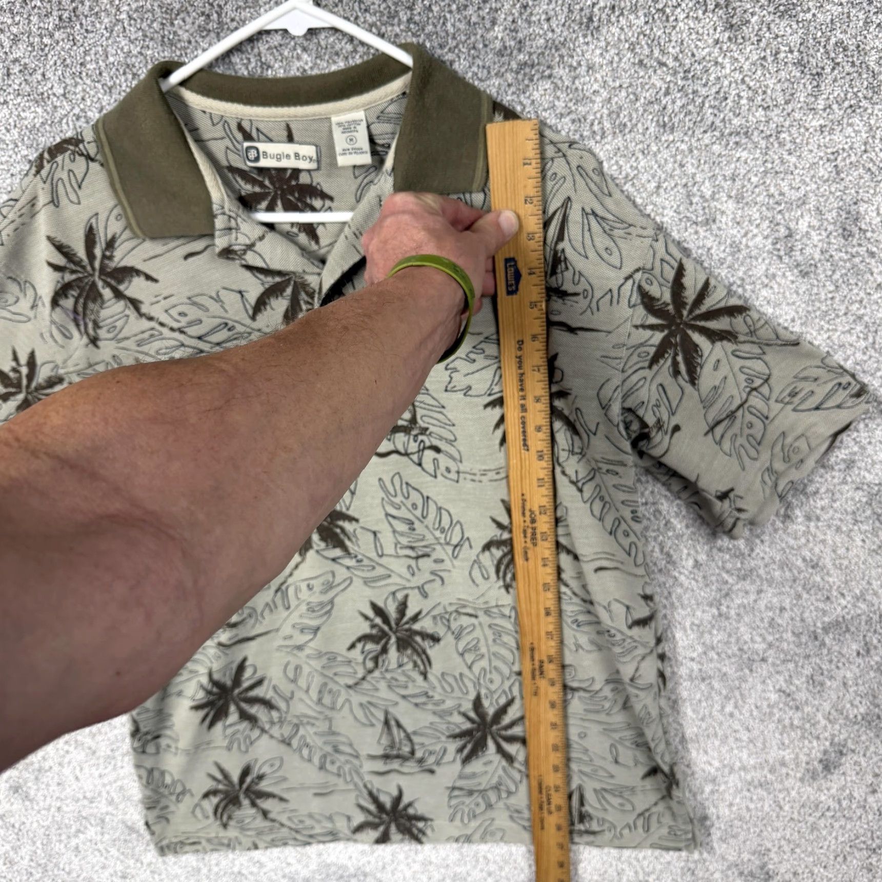 Bugle Boy VINTAGE Bugle Boy Polo Shirt Mens M Green Knit Palm Tree Tropical Cabana Y2K Size US M / EU 48-50 / 2 - 2 Thumbnail