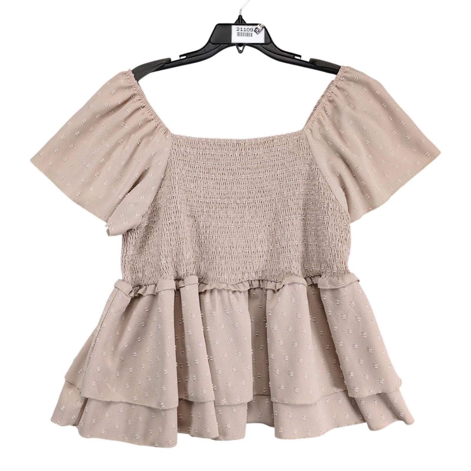 Other Emery Rose Khaki Smocked Blouse Plus Size 4XL Off Shoulder Size 4XL / US 24-26 - 1 Thumbnail