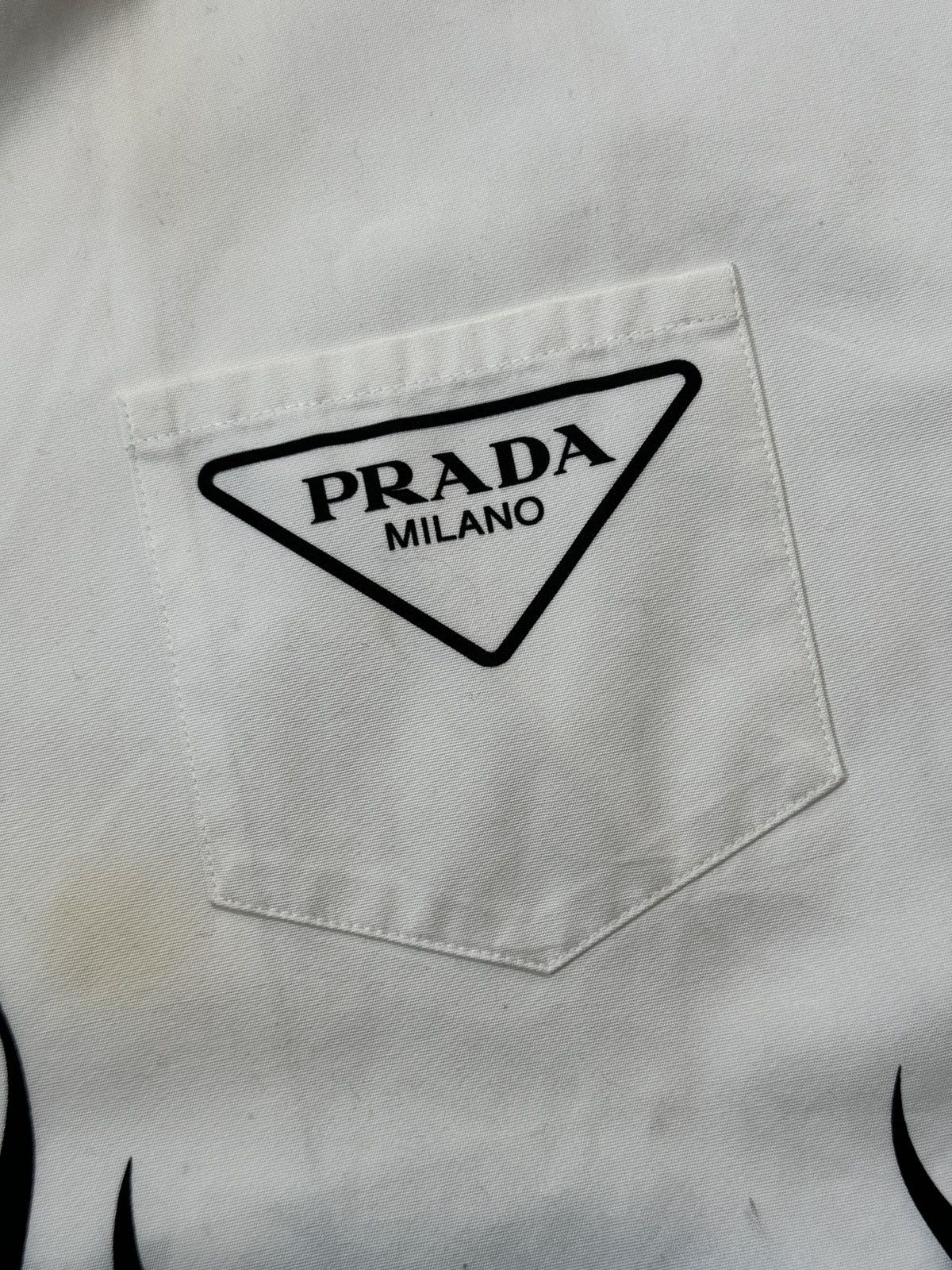 Prada Prada Double Match Heavy Cotton Shirt Size US XXL / EU 58 / 5 - 8 Thumbnail